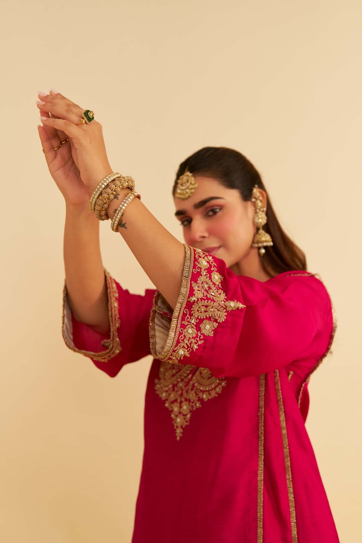 AYRA - Rani Hotpink SHORT CHAUGA WITH SALWAR