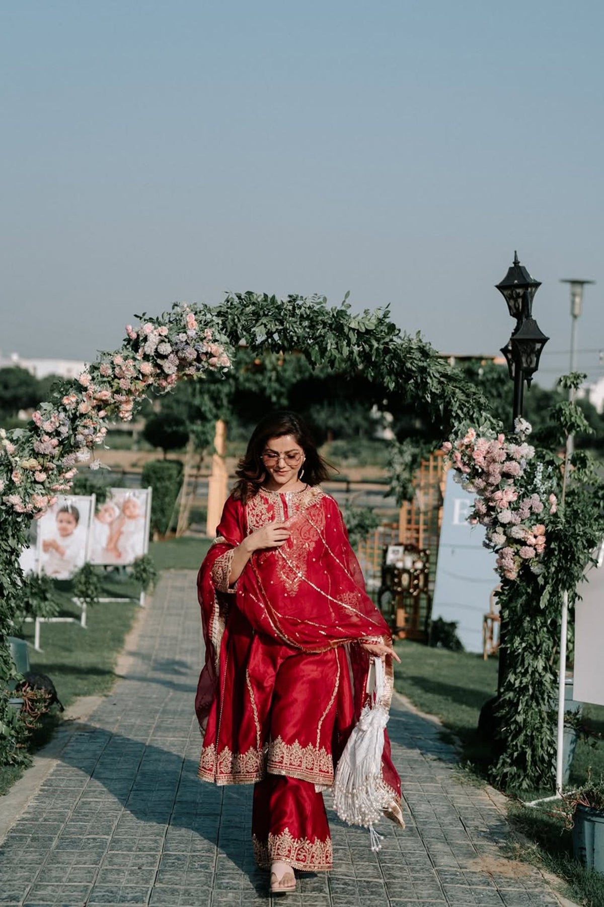 Rubina Dilaik In MAHIKA - Rani Hotpink LONG KURTA WITH PALAZZO AND DUPATTA