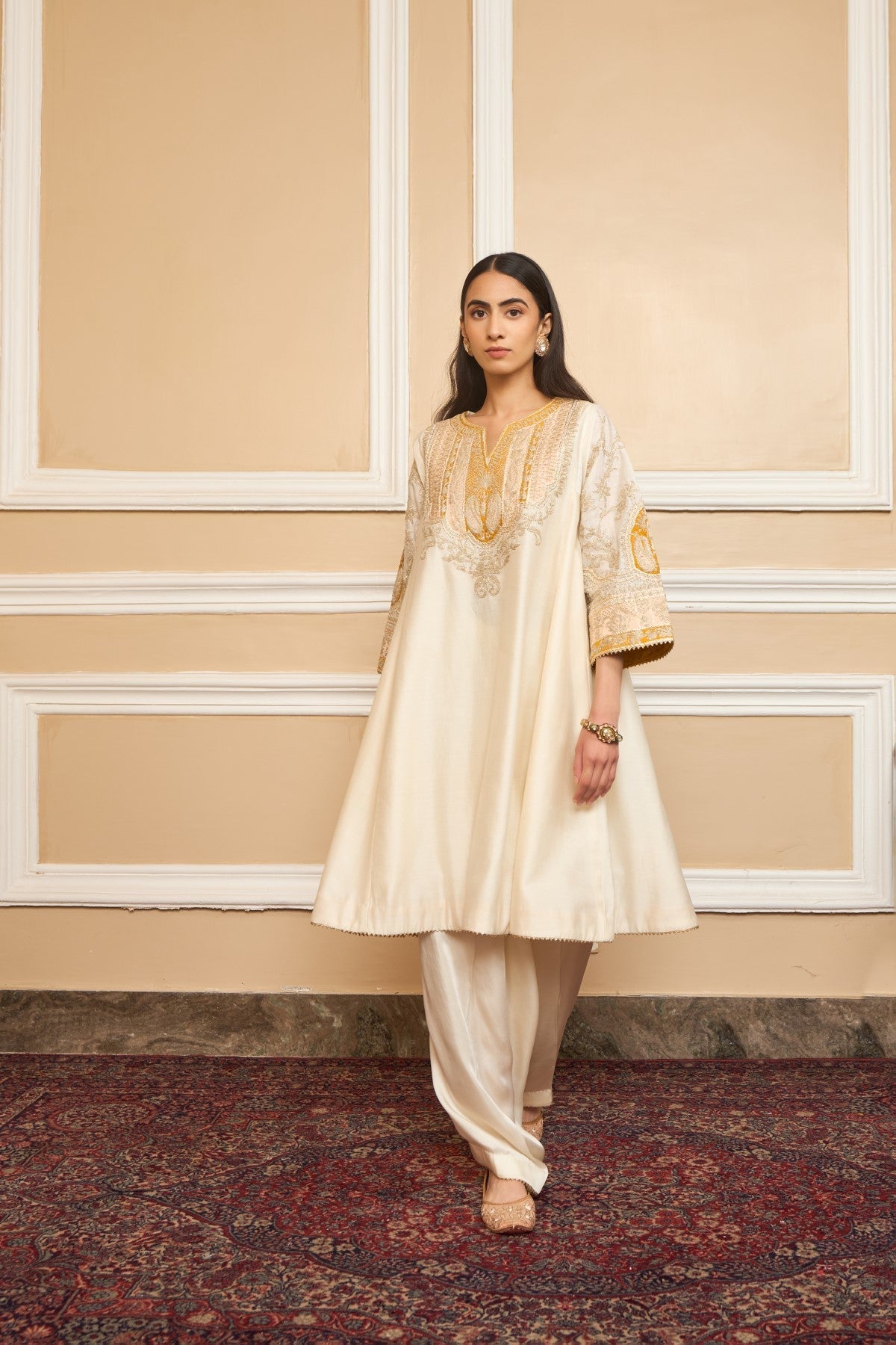 Gouri Grover IN MOHSINA - DAISY IVORY SHORT KALIDAAR CHOGA WITH SALWAR