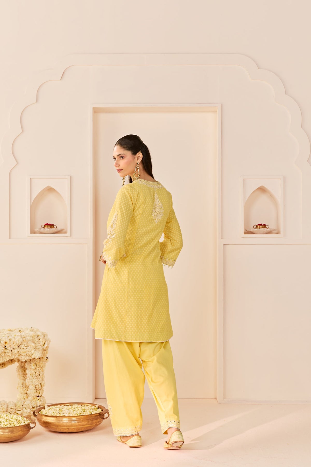 Reem - Lemon Yellow Short Choga With Dogri Salwar (LXRTS)