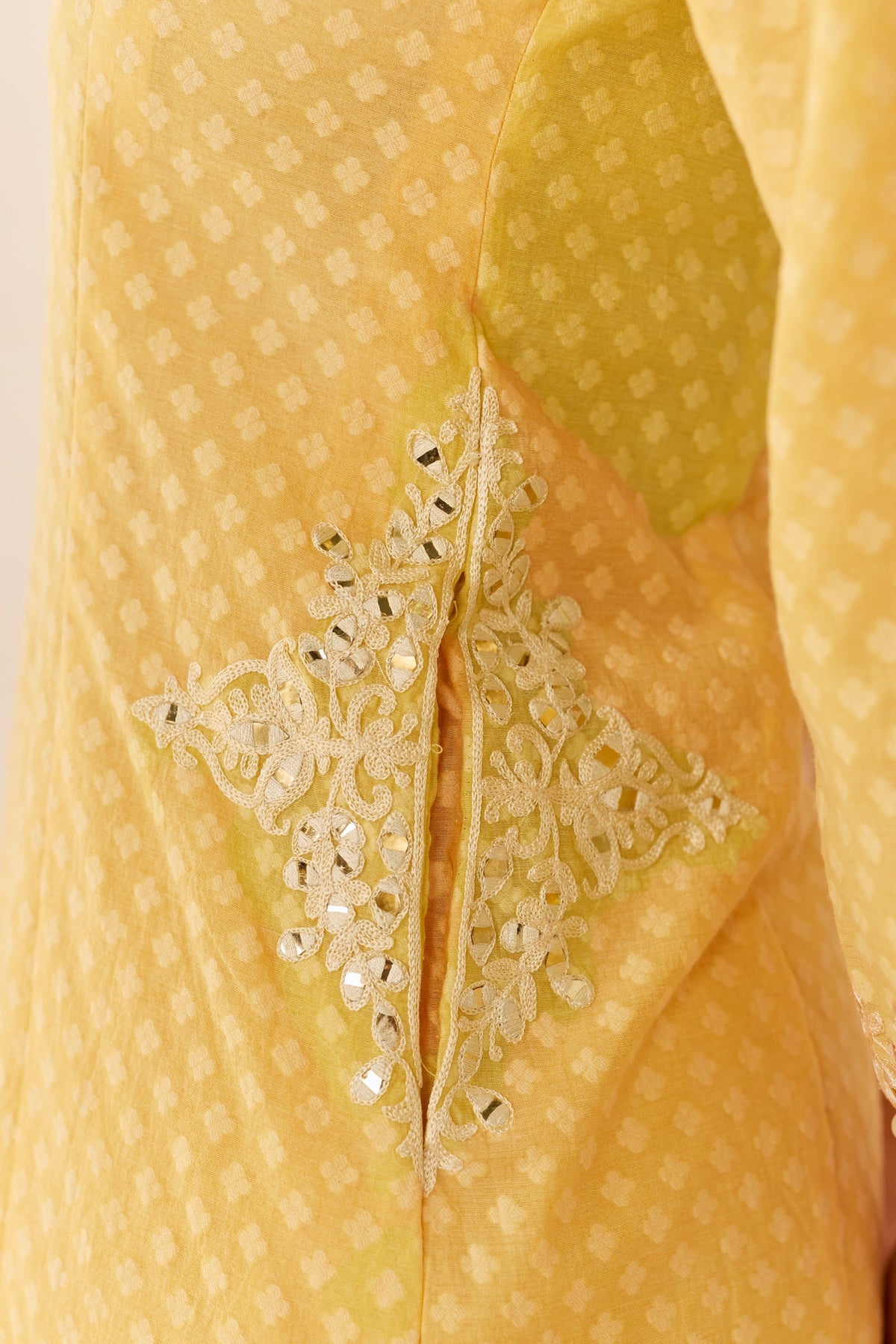 Reem - Lemon Yellow Short Choga With Dogri Salwar