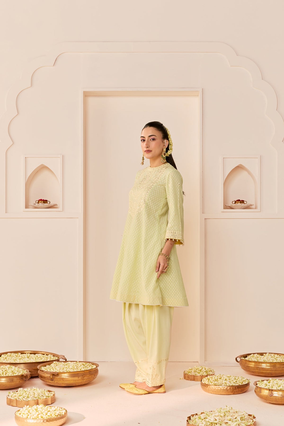 Nida - Mint Green Short Choga With Farshi Salwar (LXRTS)