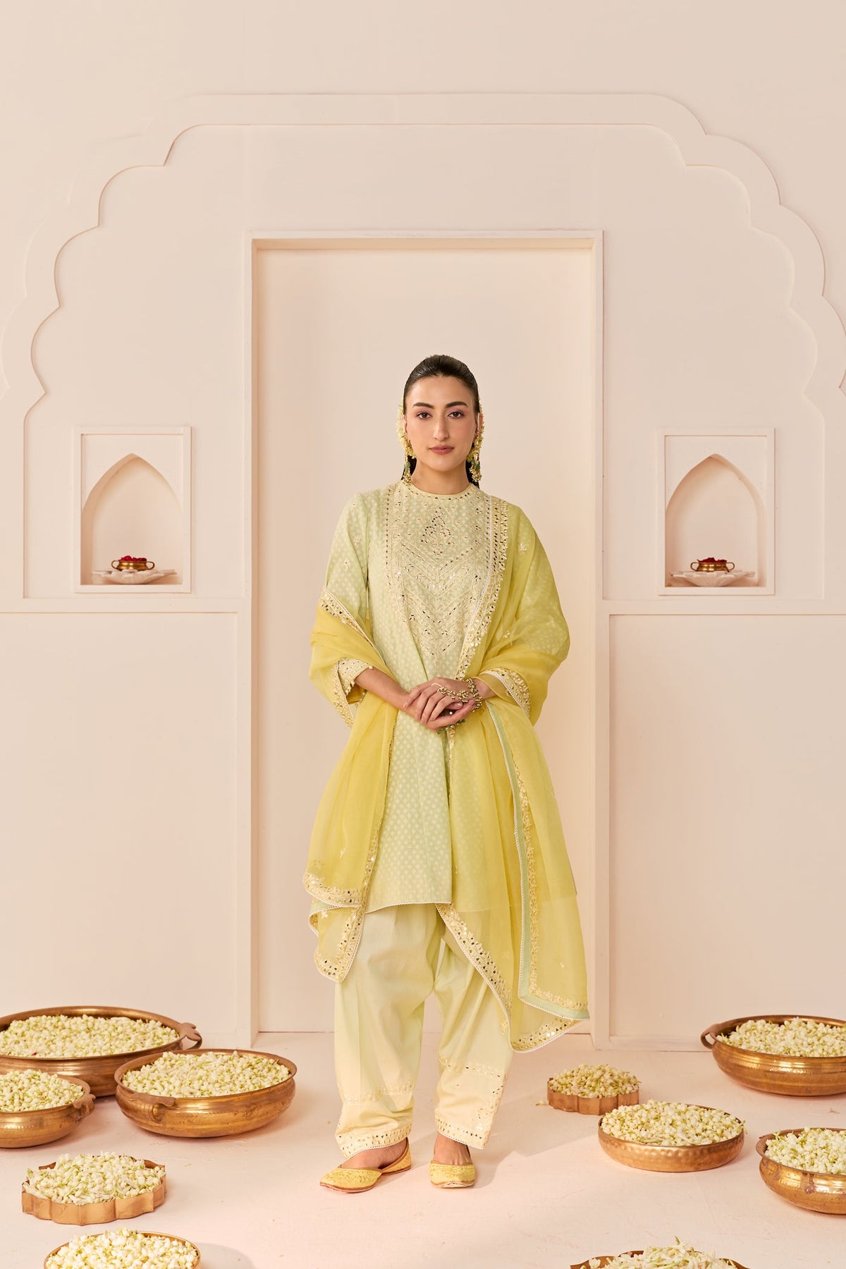 Nida - Mint Green Short Choga With Farshi Salwar (LXRTS)