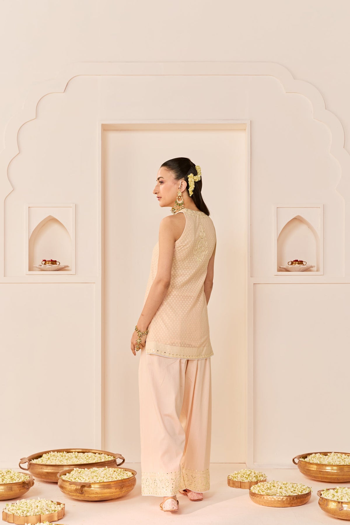 Miral - Carnation Pink Short Kurta With Farsi Salwar
