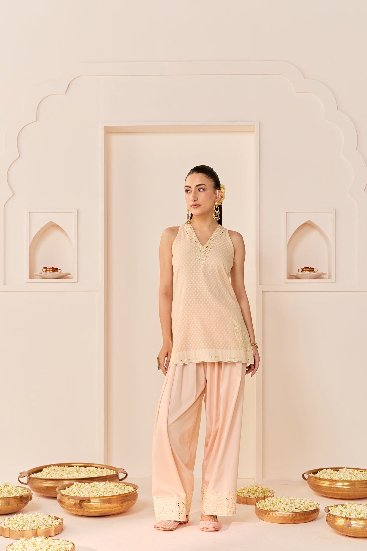 Miral - Carnation Pink Short Kurta With Farsi Salwar (LXRTS)
