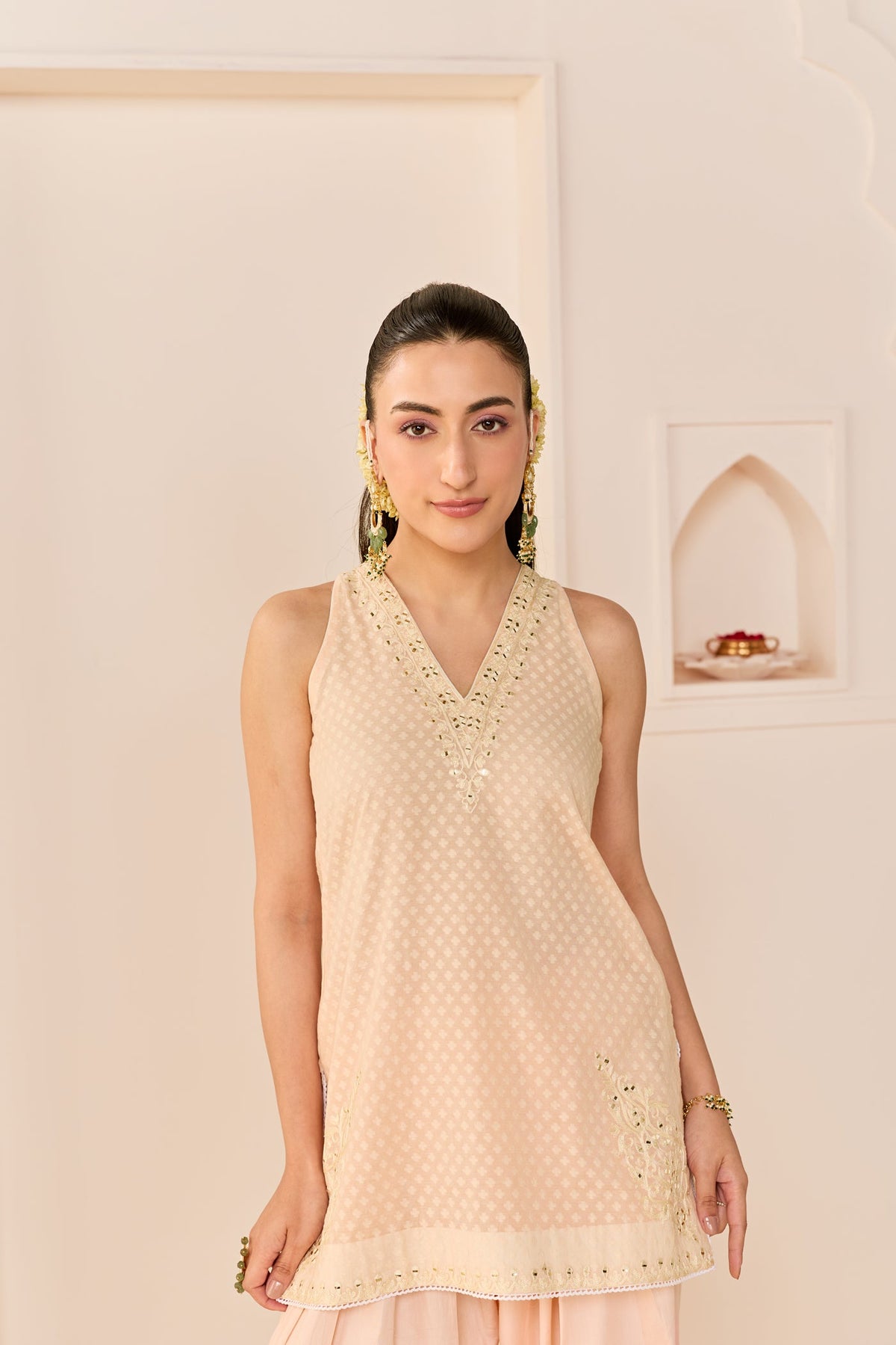 Miral - Carnation Pink Short Kurta With Farsi Salwar (LXRTS)