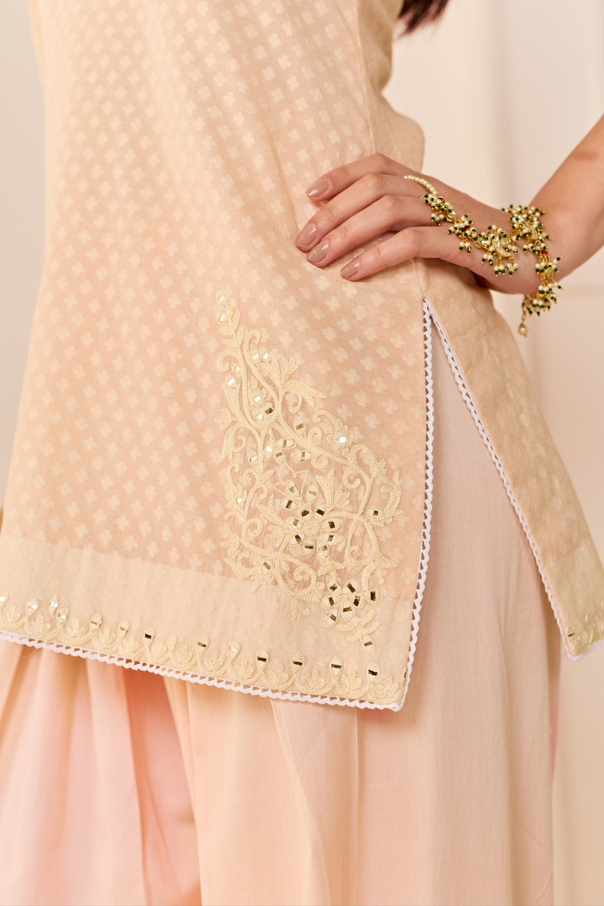Miral - Carnation Pink Short Kurta With Farsi Salwar (LXRTS)
