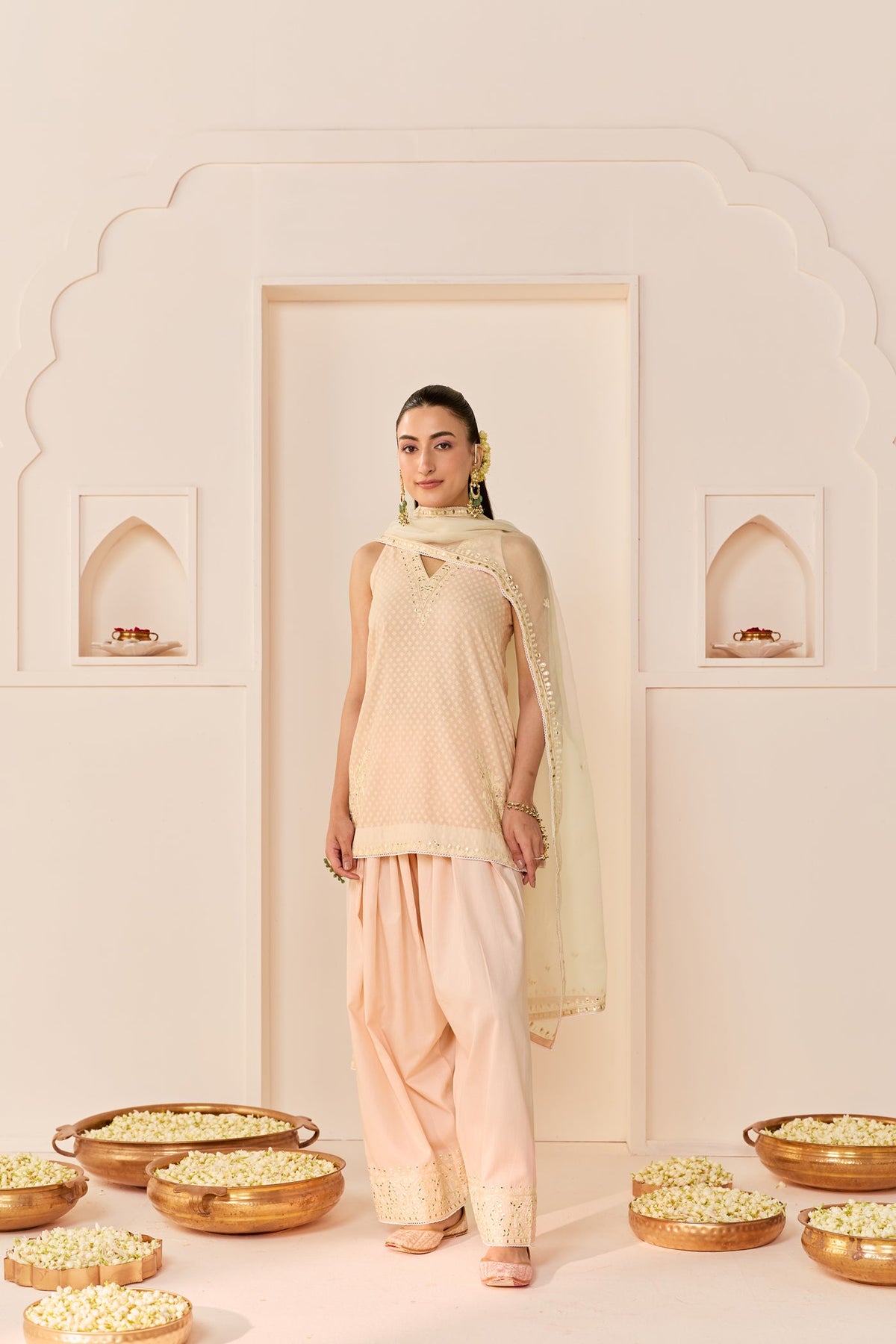 Miral - Carnation Pink Short Kurta With Farsi Salwar (LXRTS)