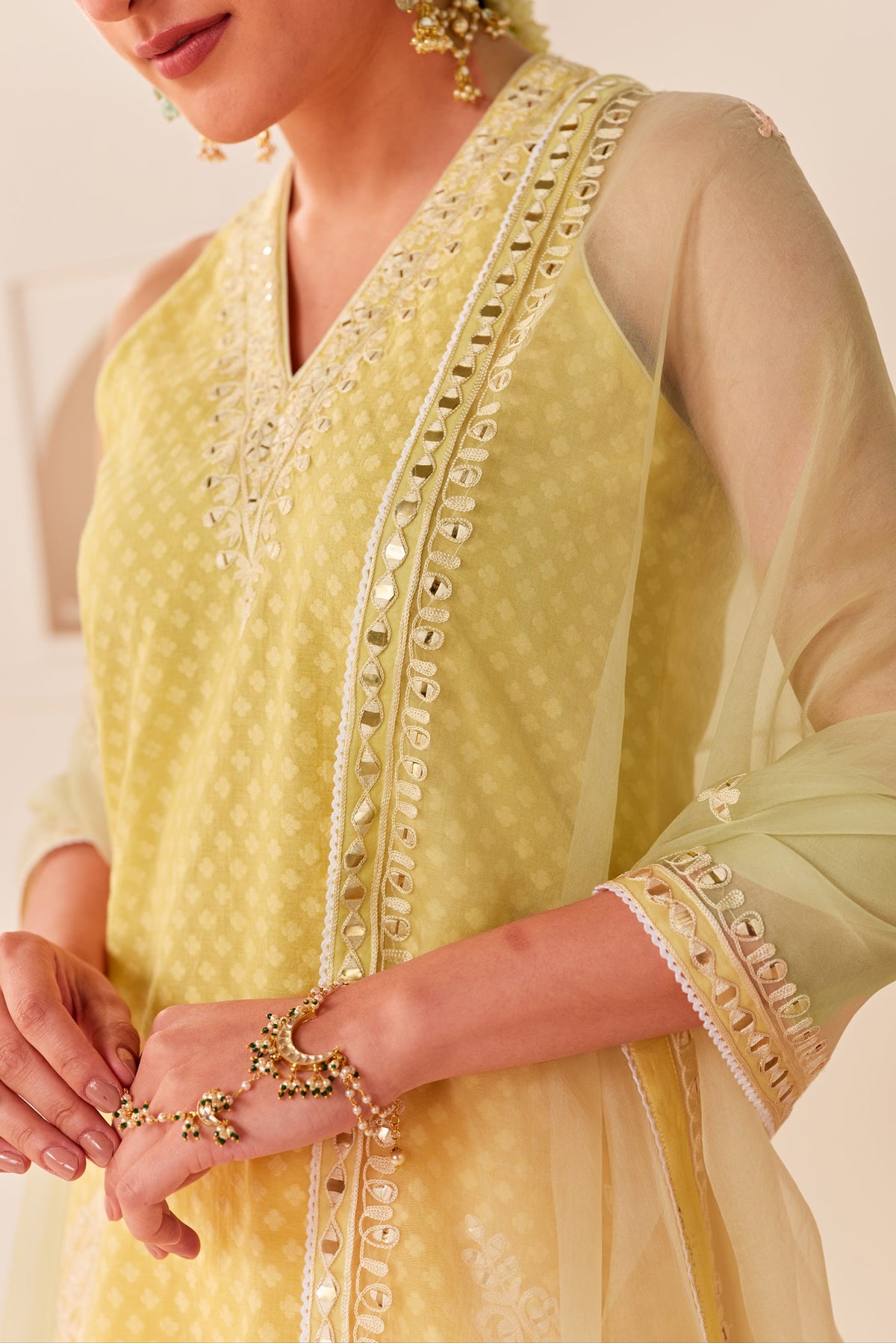 Miral - Lemon Yellow Short Kurta With Farsi Salwar (LXRTS)