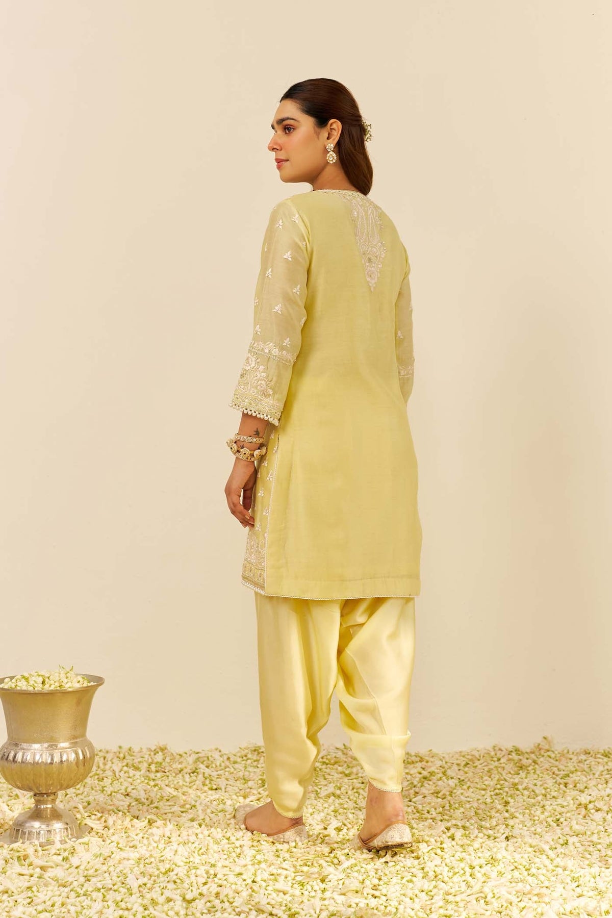 Vipra Mehta in ZAISHA - Lemon Yellow SHORT KURTA WITH DHOTI