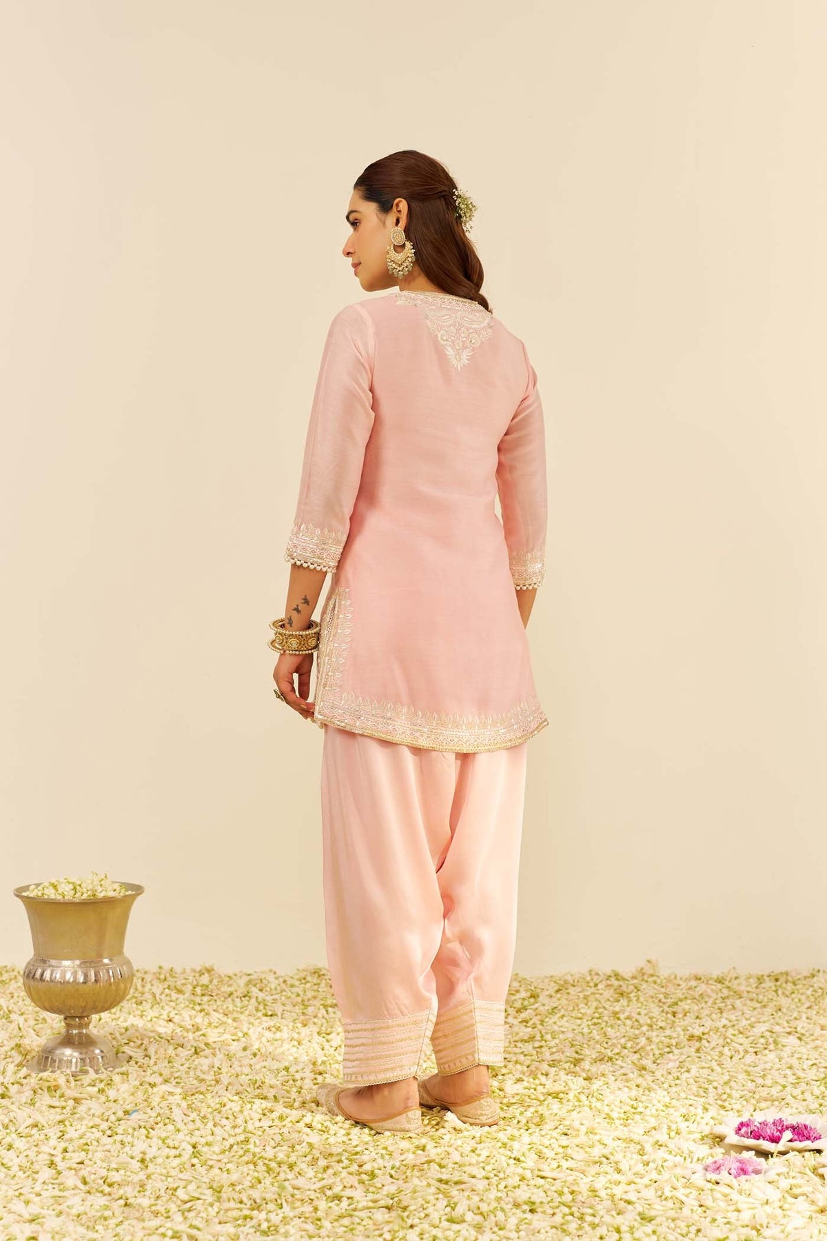 Aamna Sharif in Sara - Blush Pink Short Kurta With Salwar