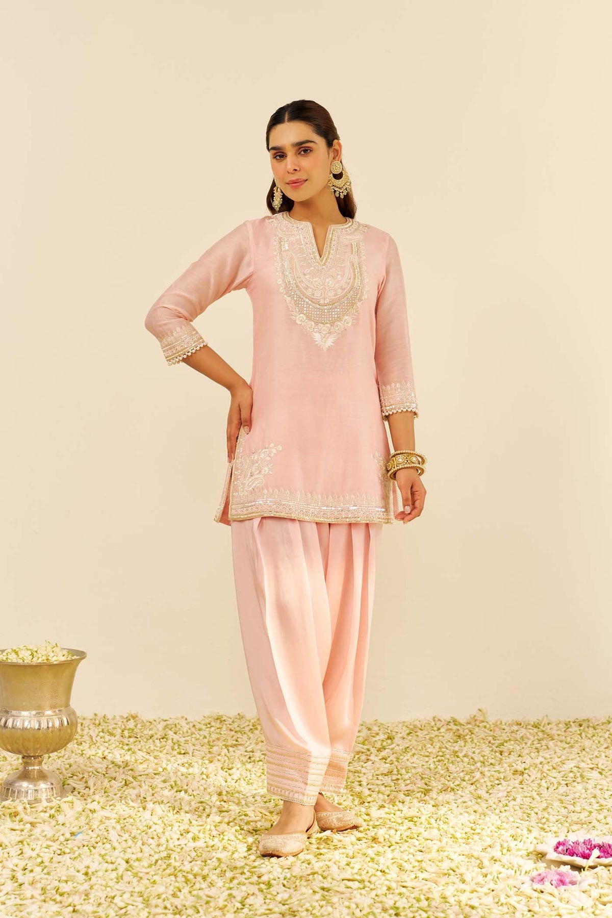 Aamna Sharif in Sara - Blush Pink Short Kurta With Salwar