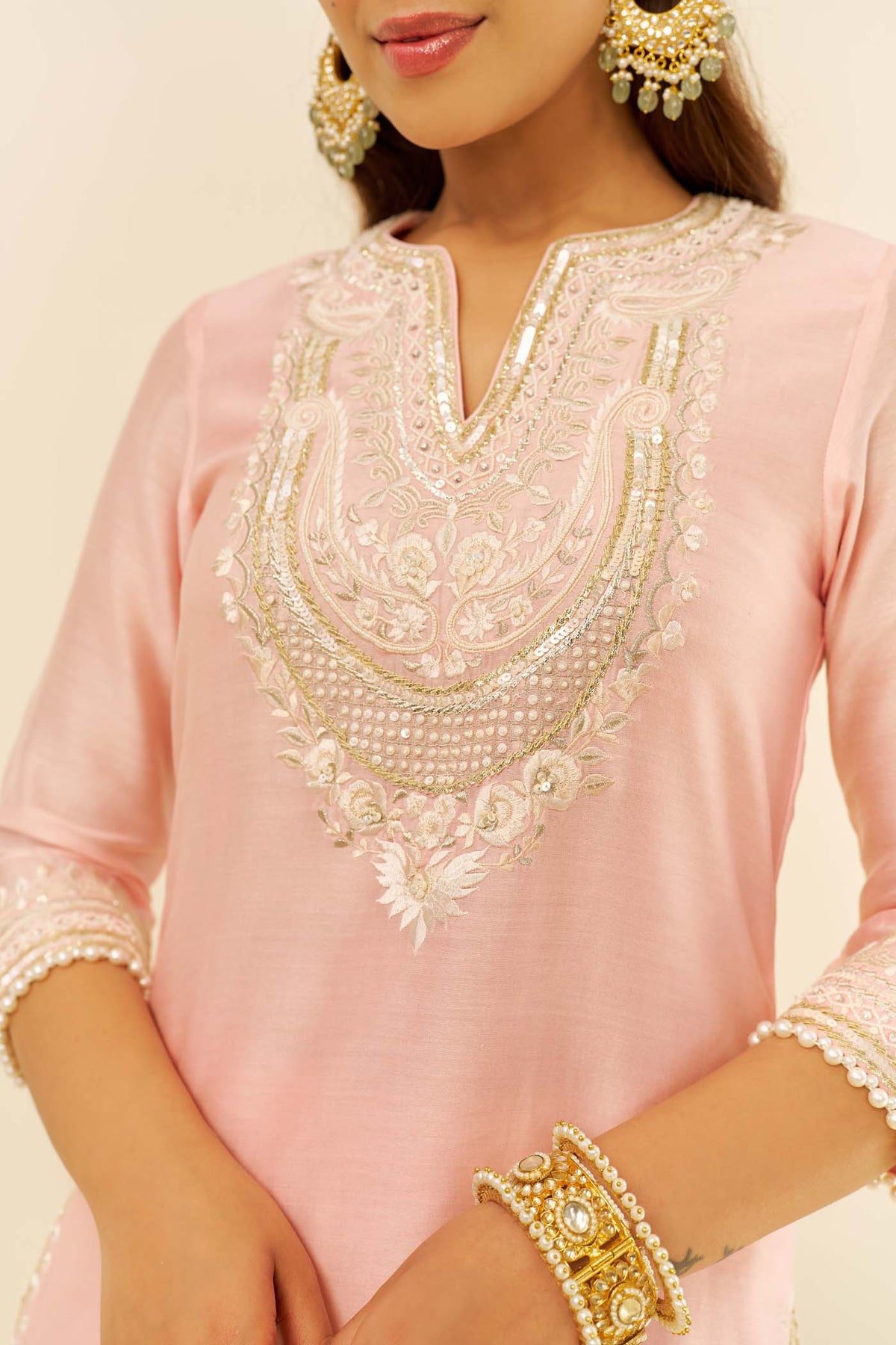 Aamna Sharif in Sara - Blush Pink Short Kurta With Salwar