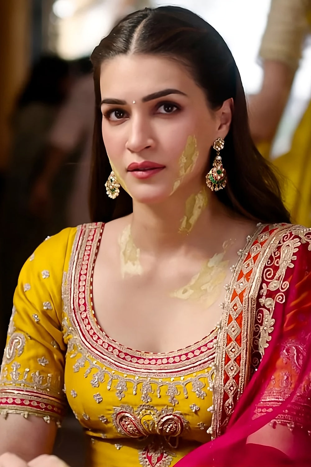 Kriti Sanon in Mehan - Heirloom Mustard Short Kurta with Garara