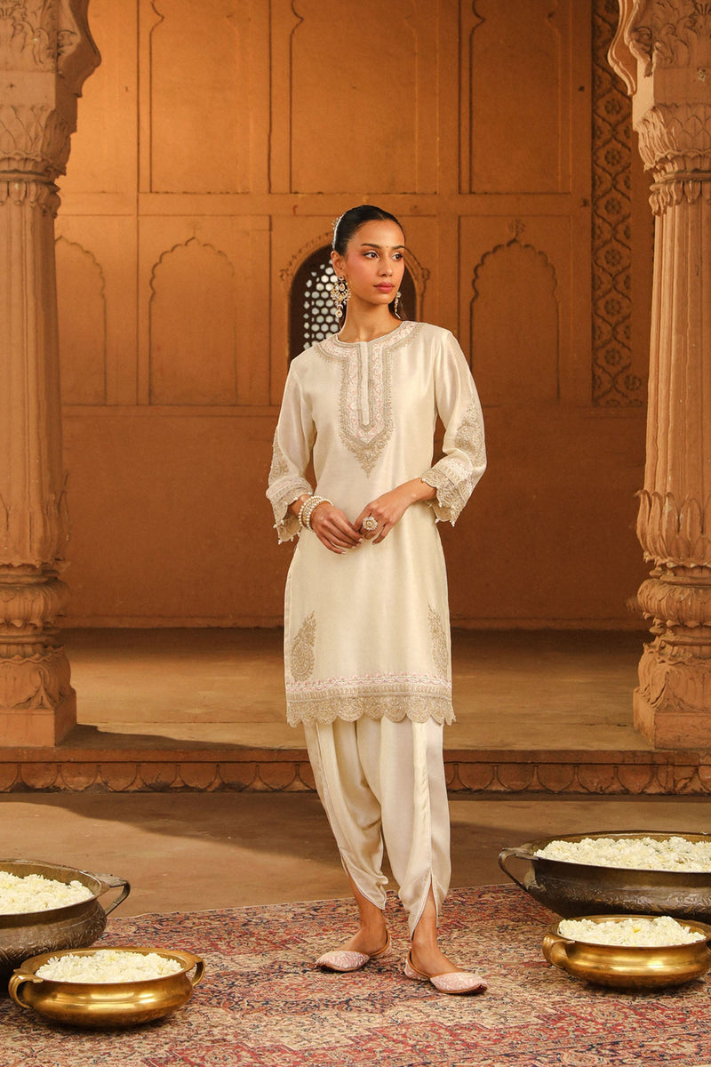 Anika- Daisy Ivory kurta with Dhoti (LXRTS)