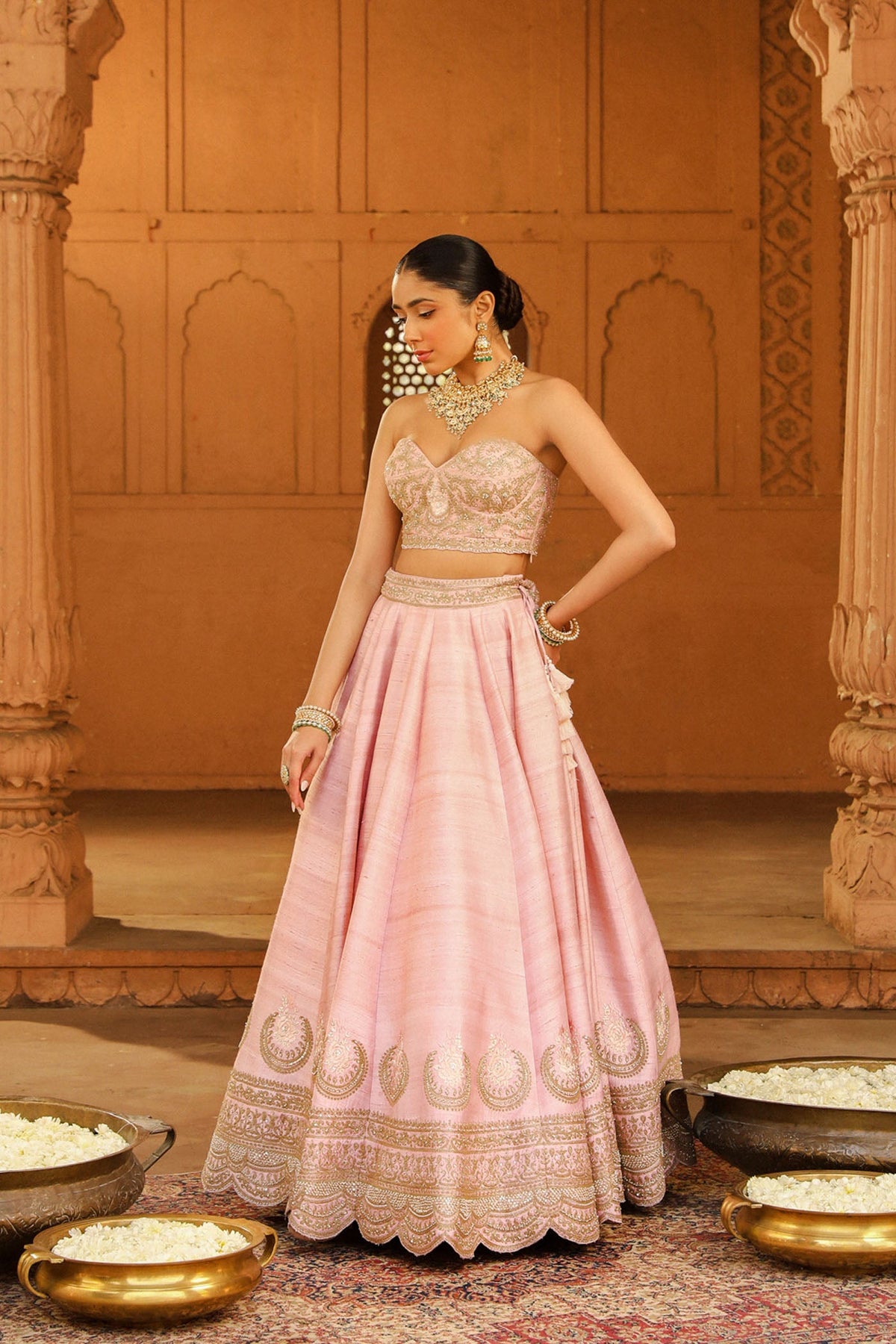 Razana - Blush Pink Lehenga Set with Dupatta
