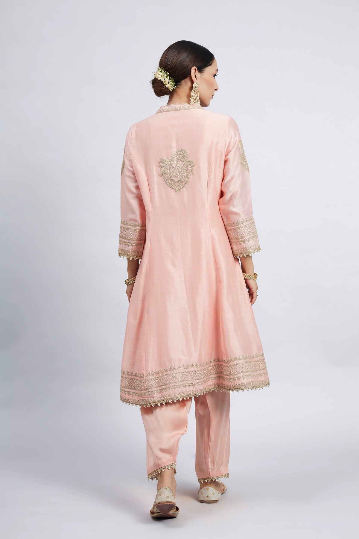 Naazira-Carnation Pink Embroidered Kurta Set