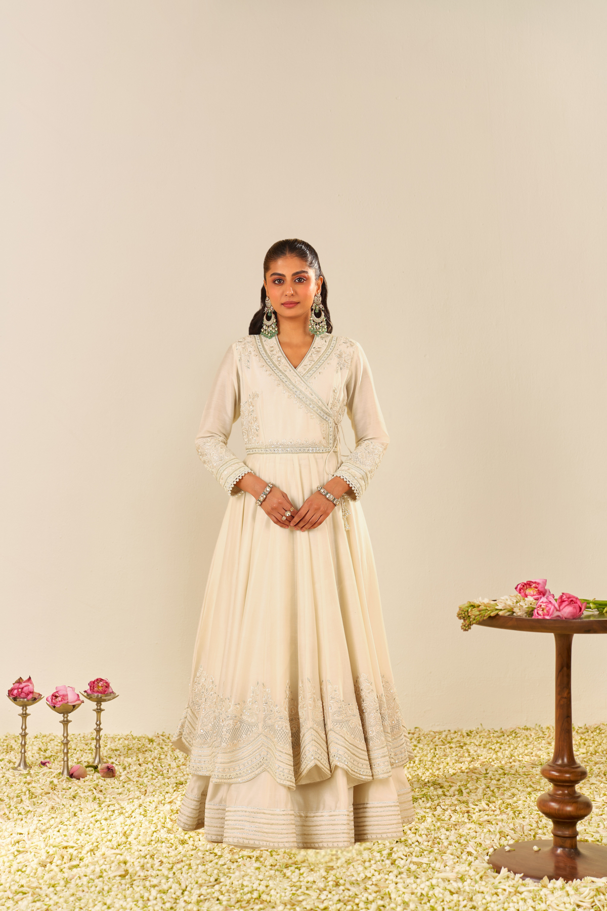 Huma Qureshi In Ameena - Daisy Ivory Long Anarkali With Skirt