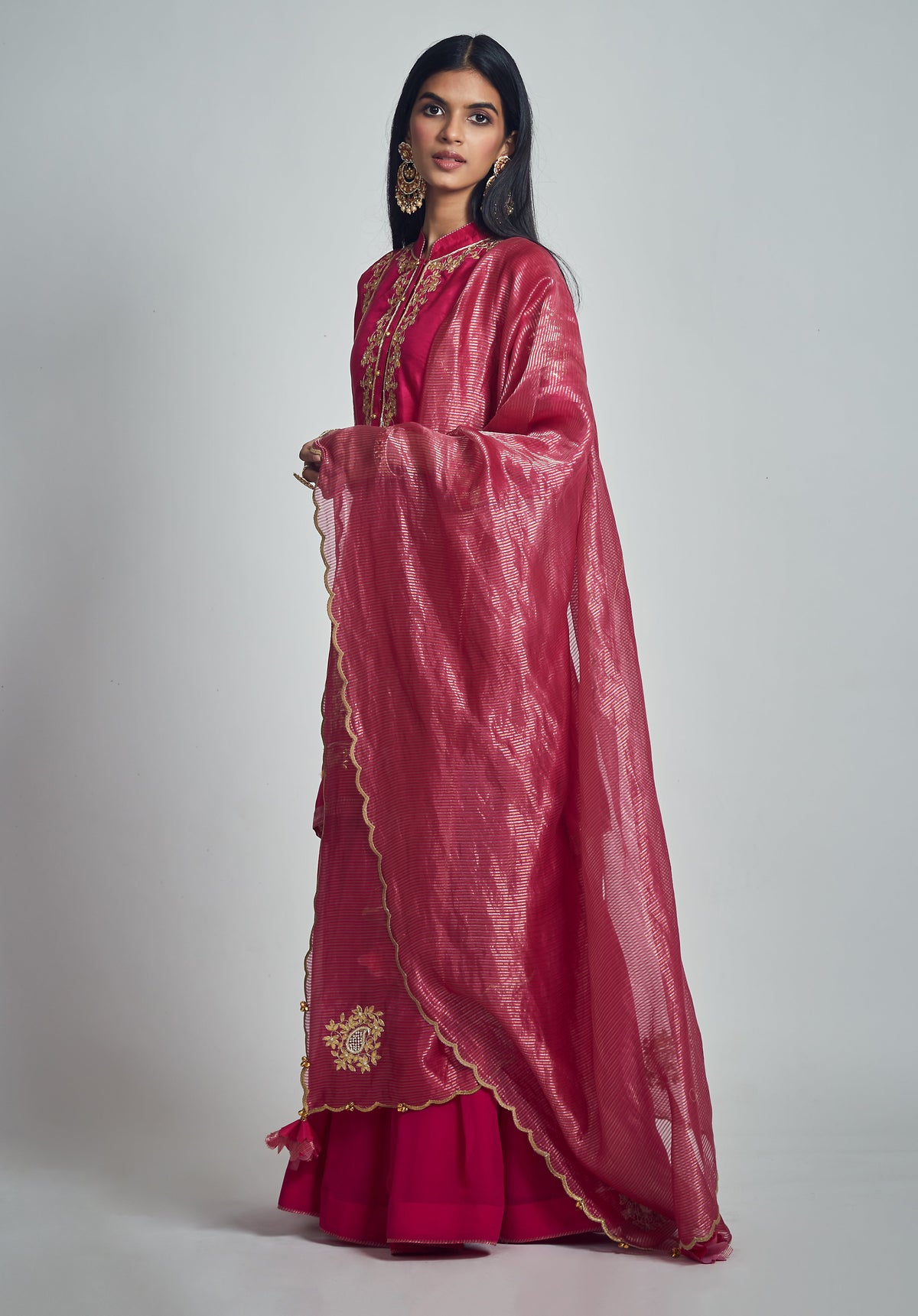Nasira-  Pink Habutai silk ensemble