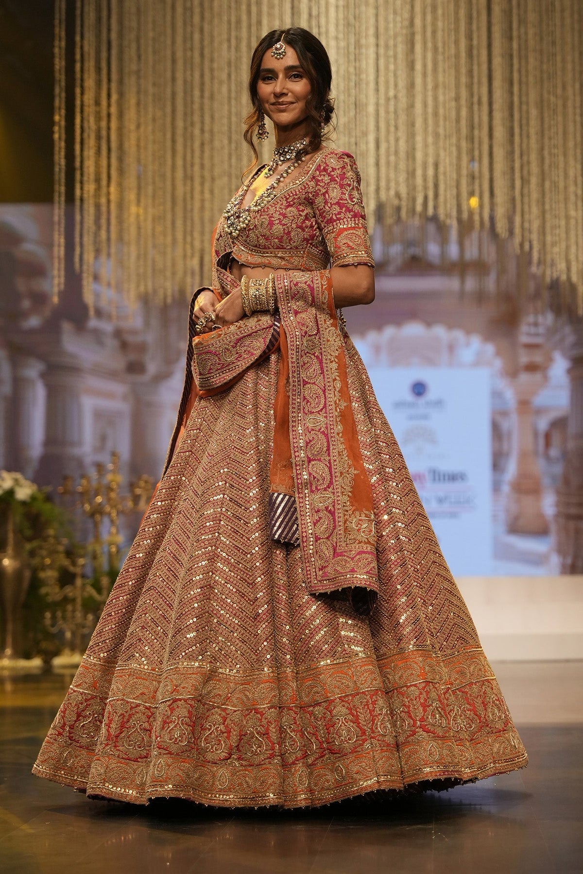 Anahira - Rani Hotpink Blouse with Lehenga and Dupatta (Lxrts)
