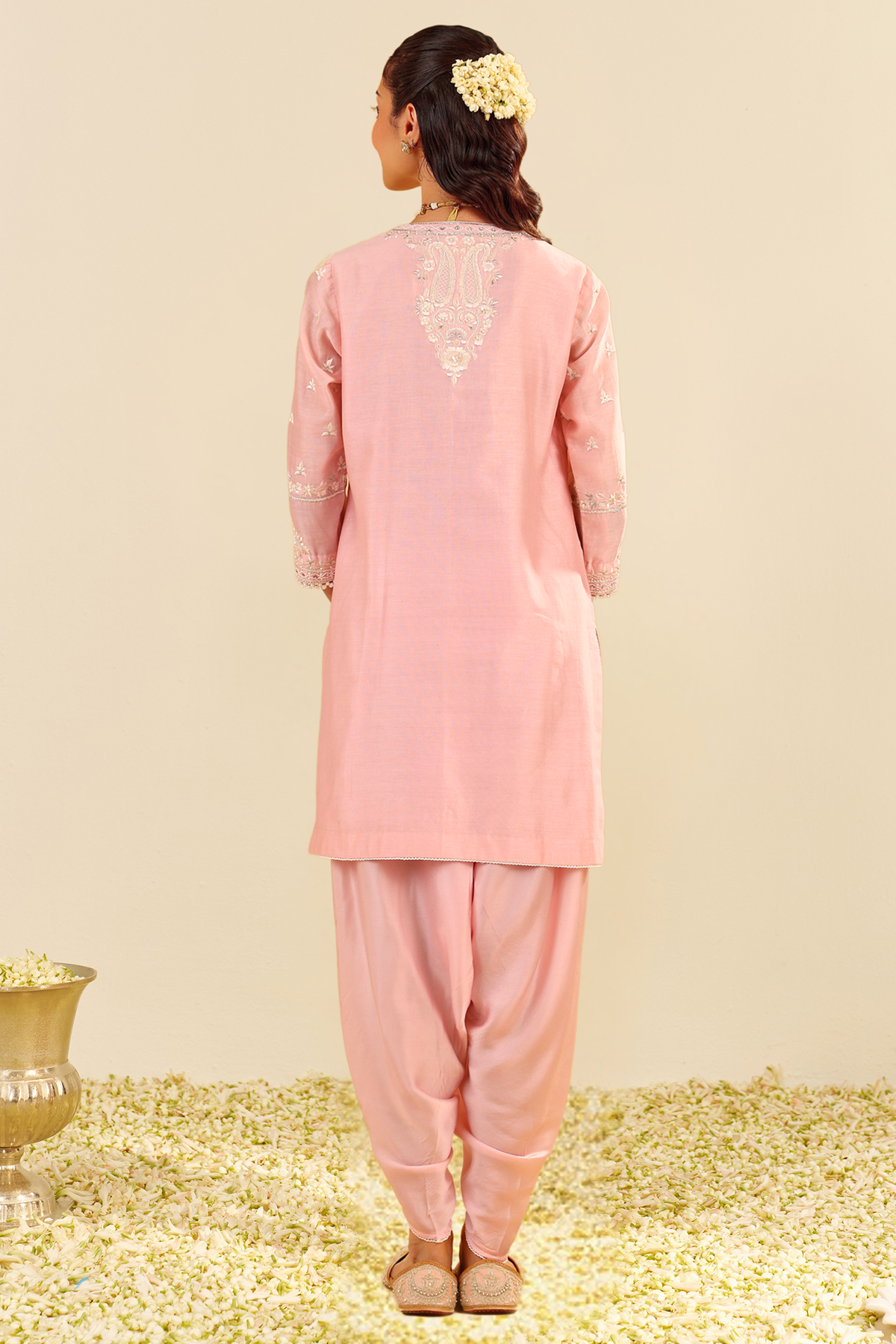Zaisha - Blush Pink Short Kurta With Dhoti