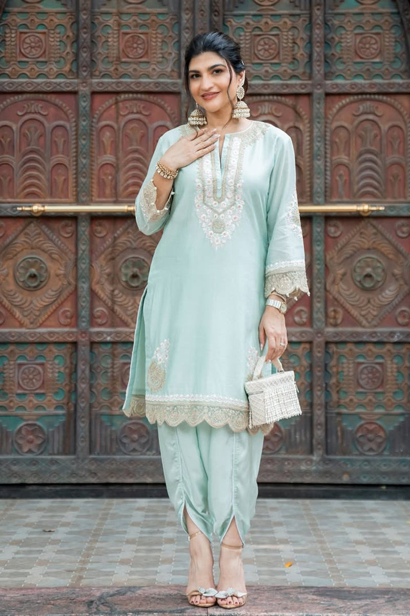 Ernika - Misty Green Kurta with dhoti (Lxrts)