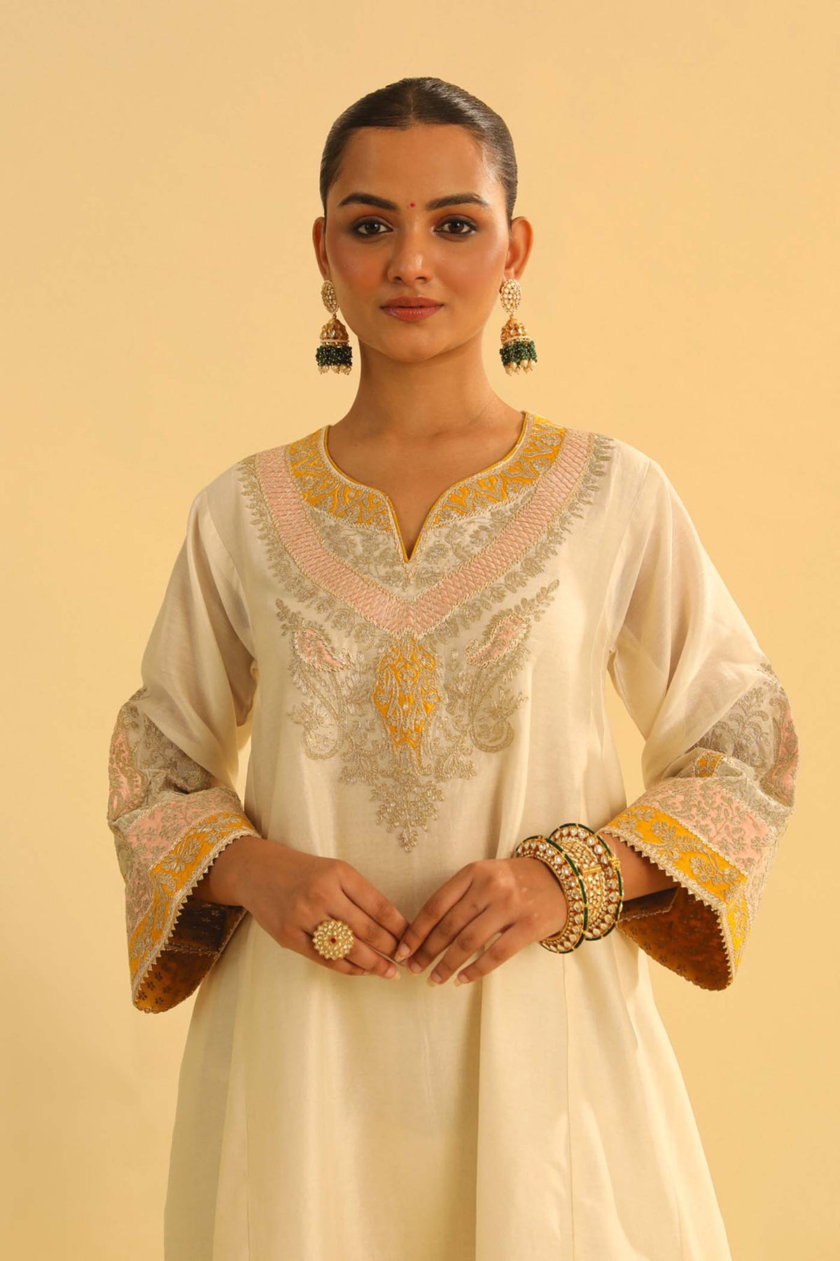 MEHRISH - DAISY IVORY SHORT KALIDAAR CHOGA WITH SALWAR (LXRTS)