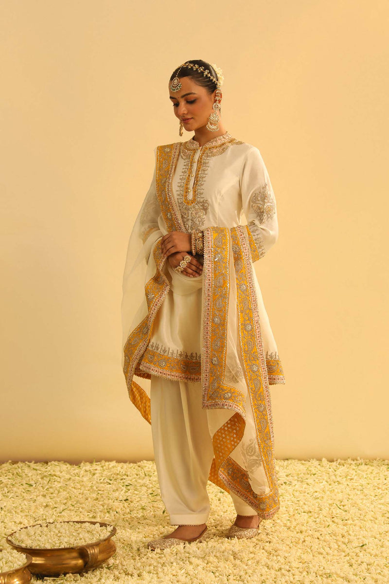 Amani - Daisy Ivory A-line Kurta with Salwar & Dupatta (Lxrts)