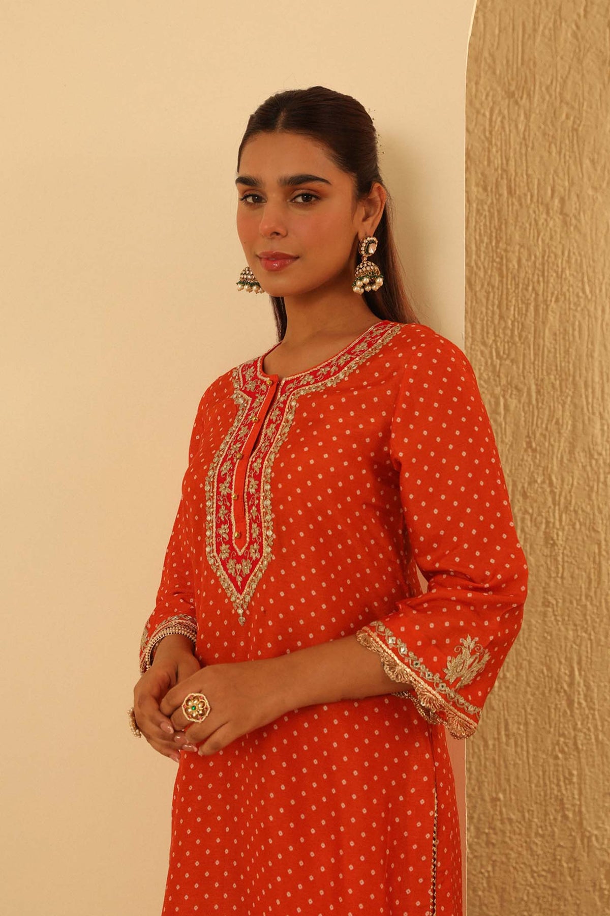 Asma - Orange Short Kurta with Salwar (LXRTS)