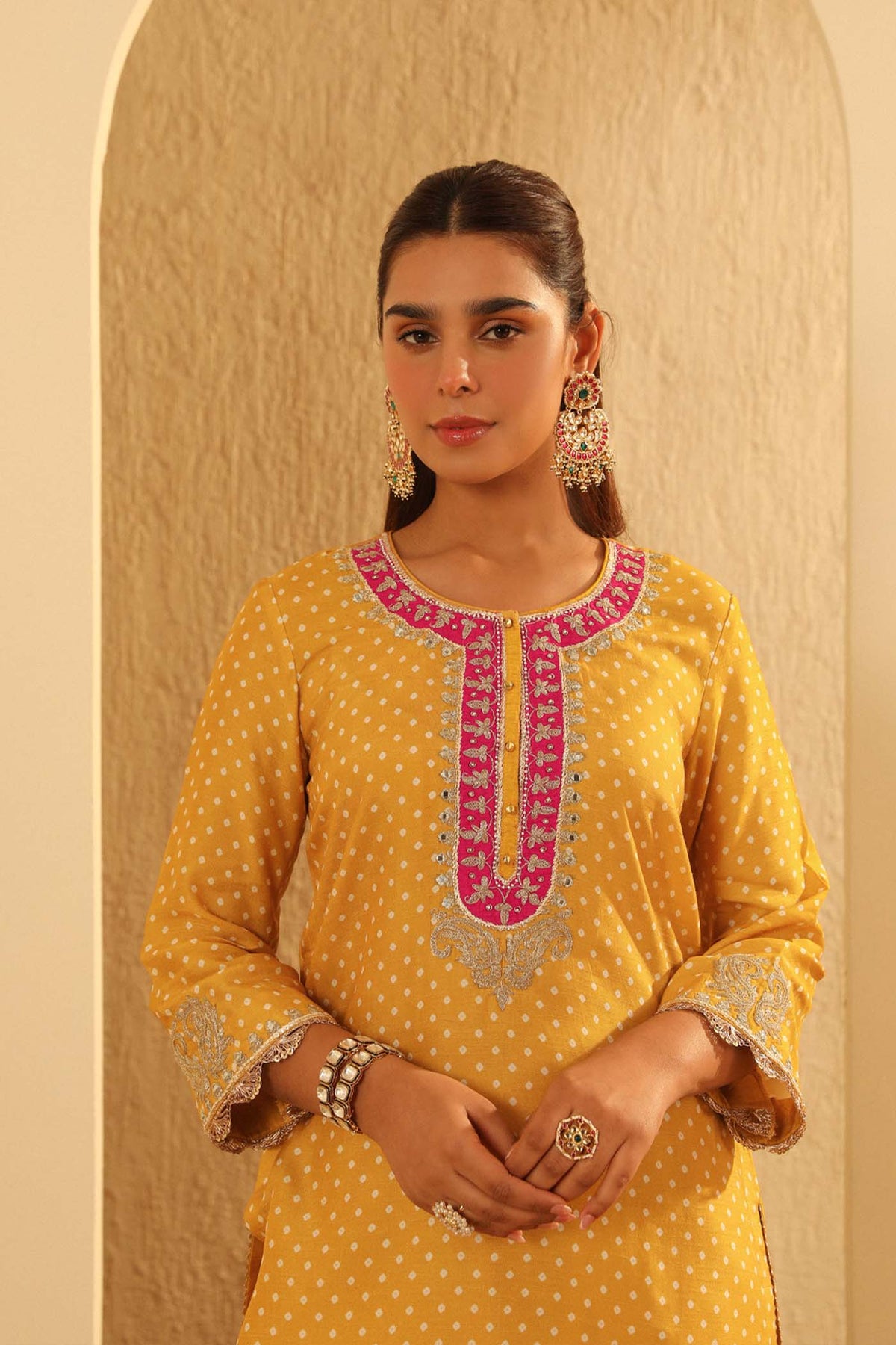 Noora - Heirloom Mustard Short Kurta with Salwar