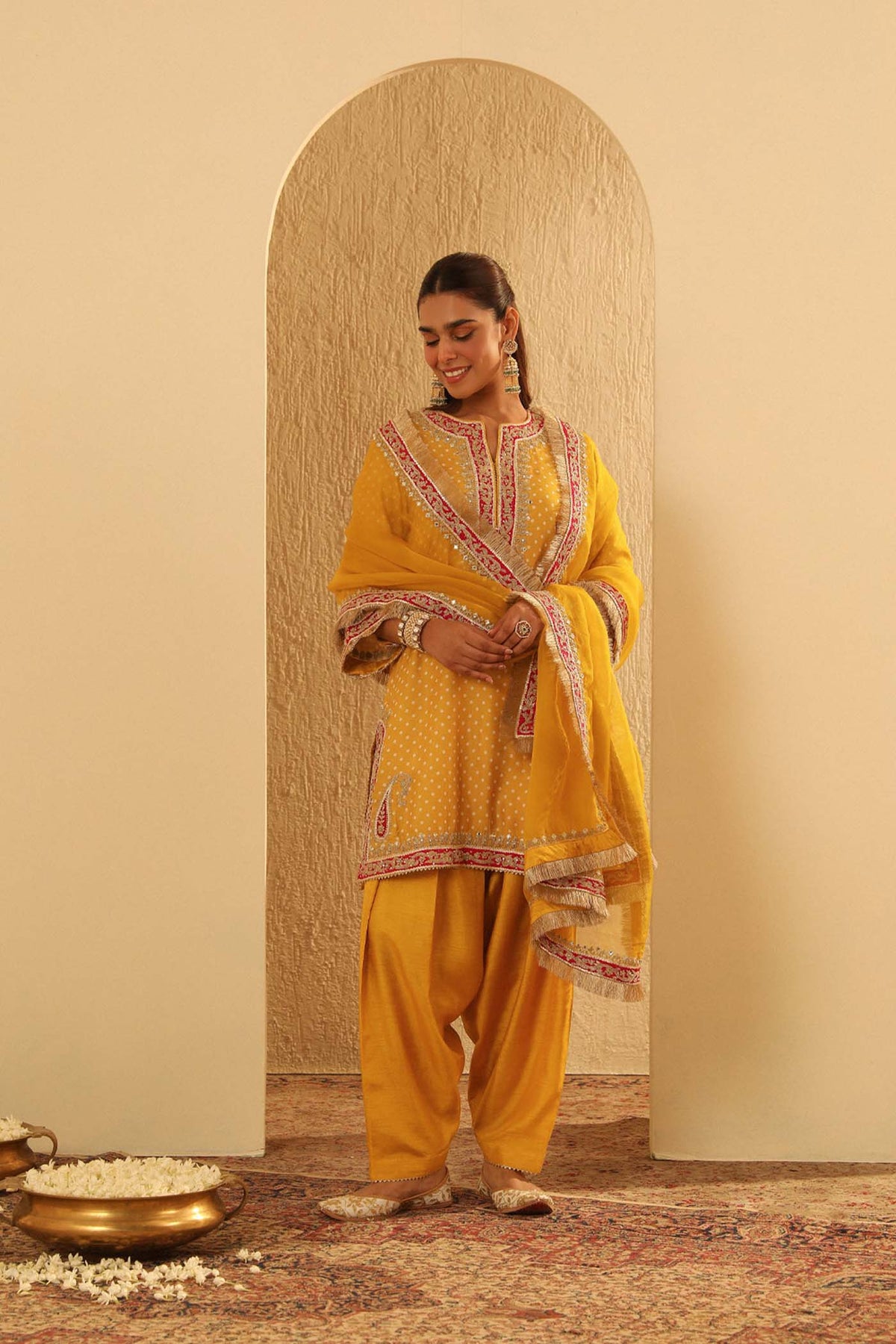 Kiana - Mustard Kurta with Salwar and Dupatta (Lxrts)
