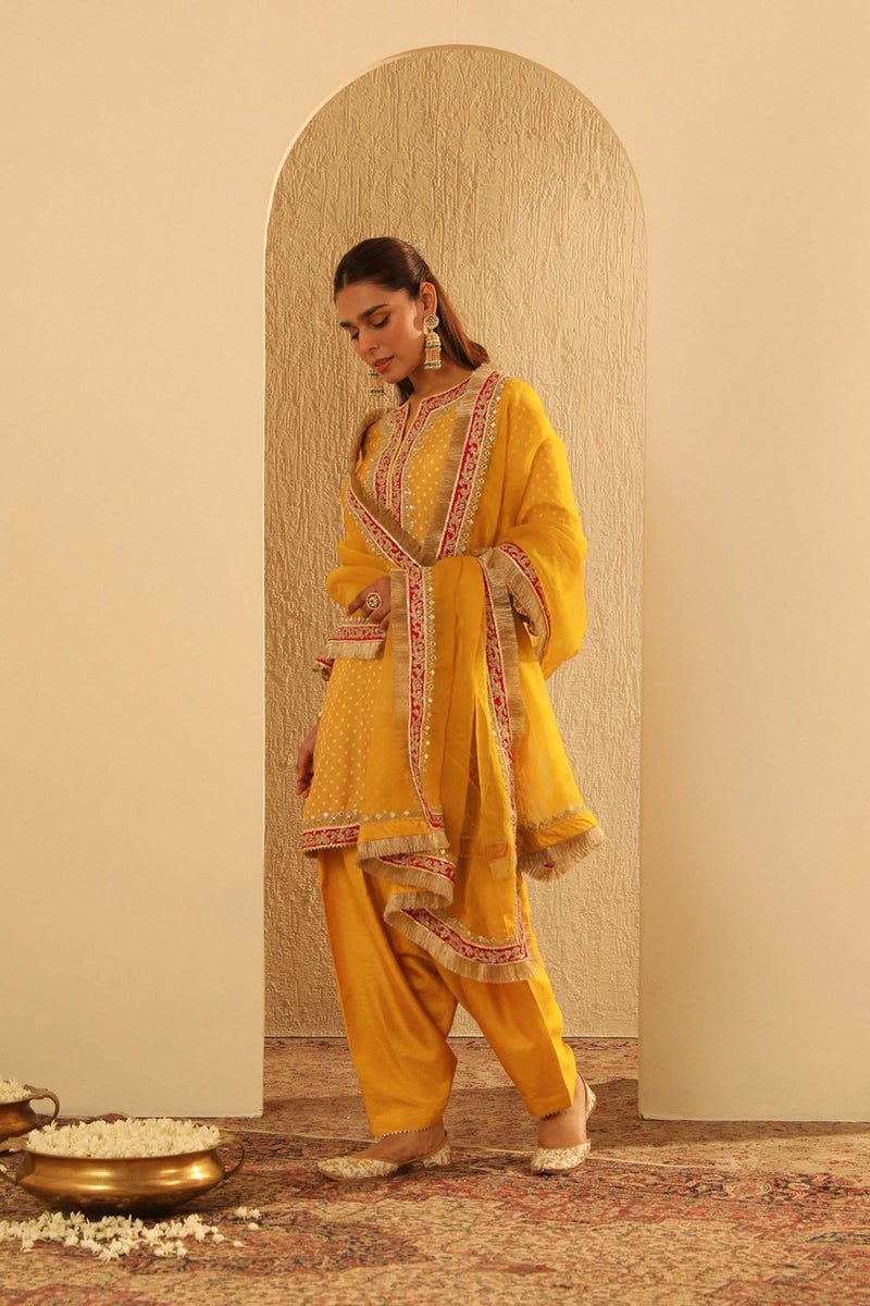 Kiana - Mustard Kurta with Salwar and Dupatta (Lxrts)