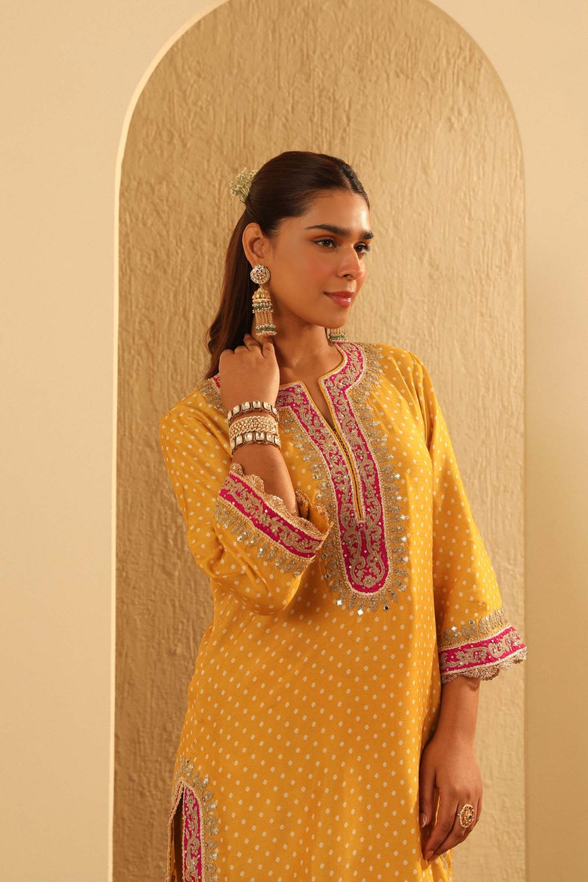 Kiana - Mustard Kurta with Salwar and Dupatta (Lxrts)