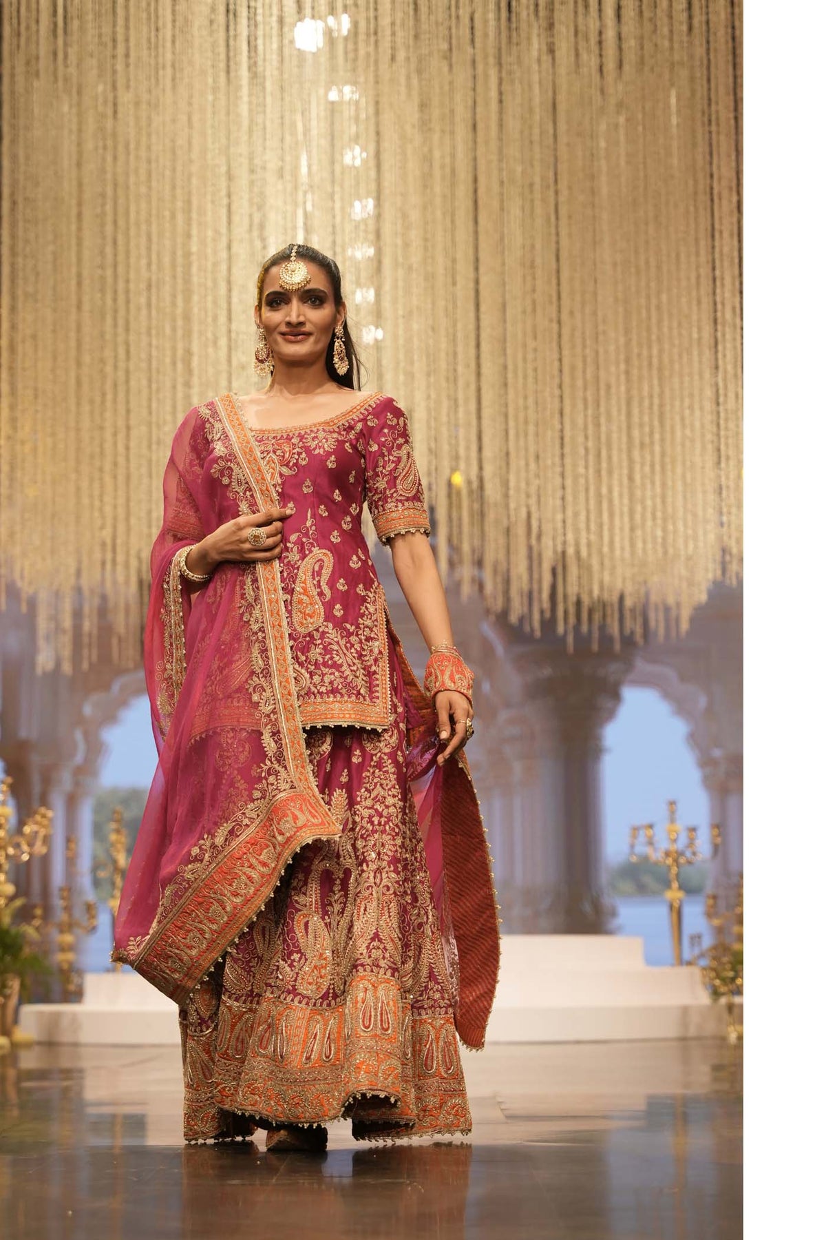 Mahi Vinod In Ishwa - Rani Hotpink Kurta with Sharara