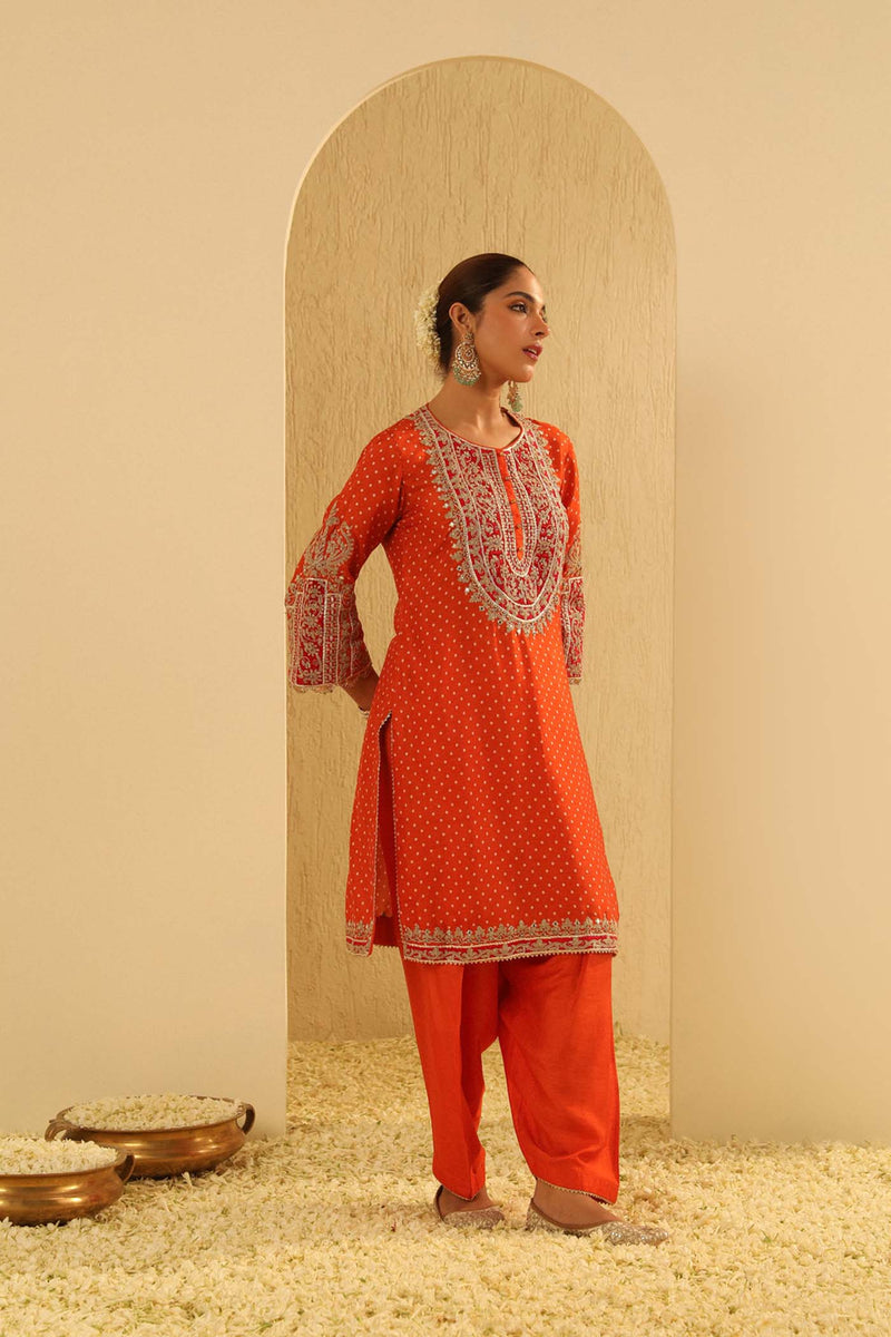 Azra - Orange Kurta with Salwar