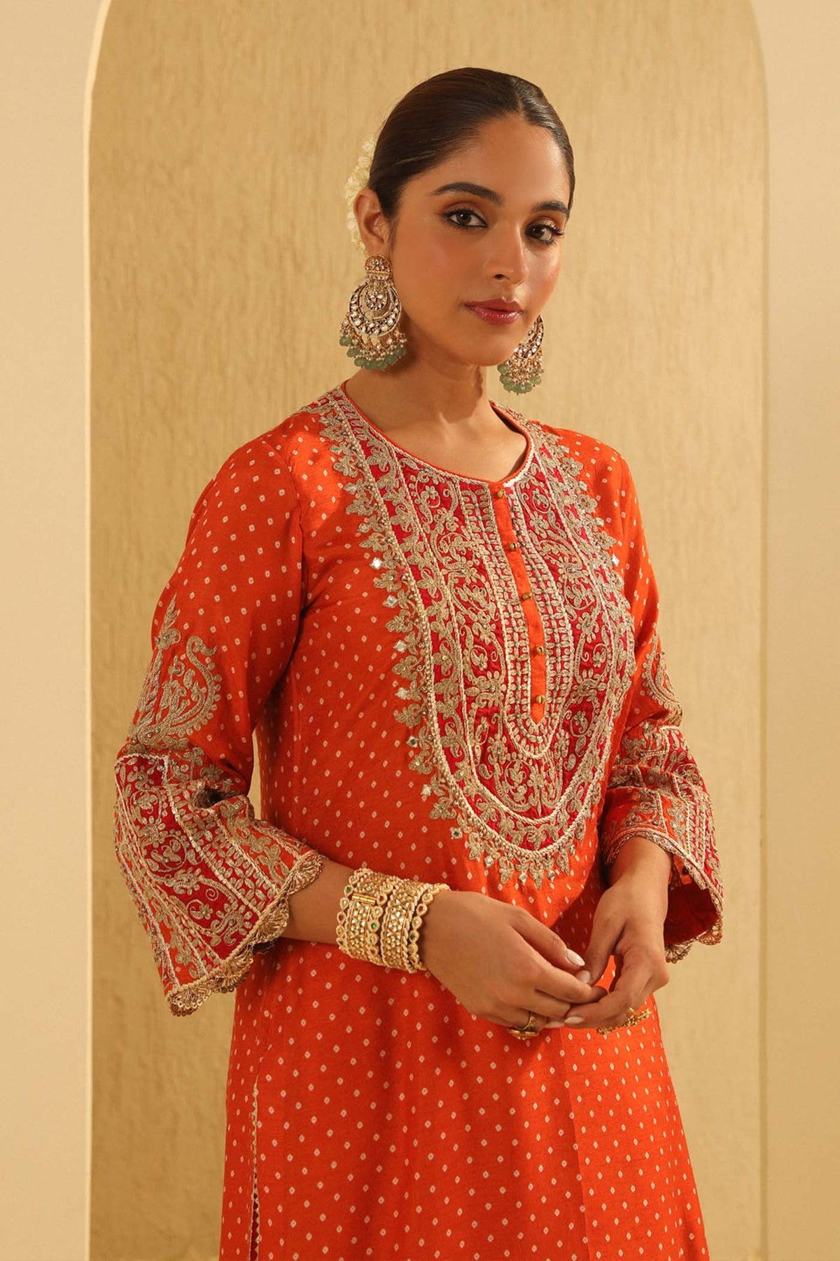 Azra - Orange Kurta with Salwar