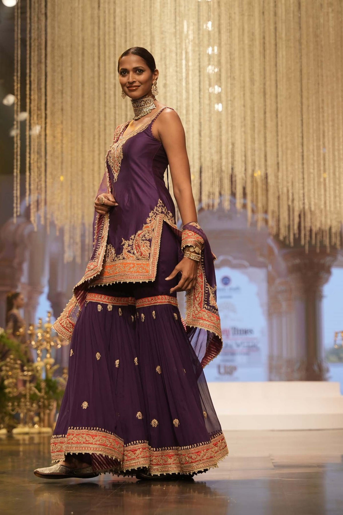 Maziyah - Deep Purple Short Kurta with Garara