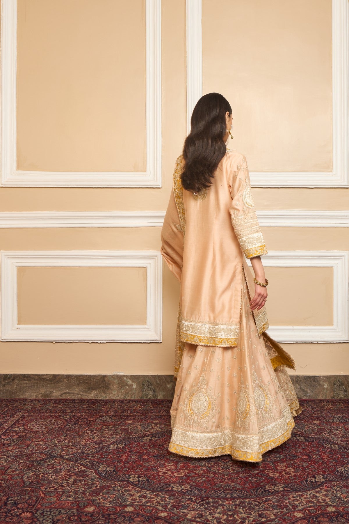 Komal Kapoor IN RAINA - ROSEPINK SHORT KURTA WITH SHARARA AND ODHNI