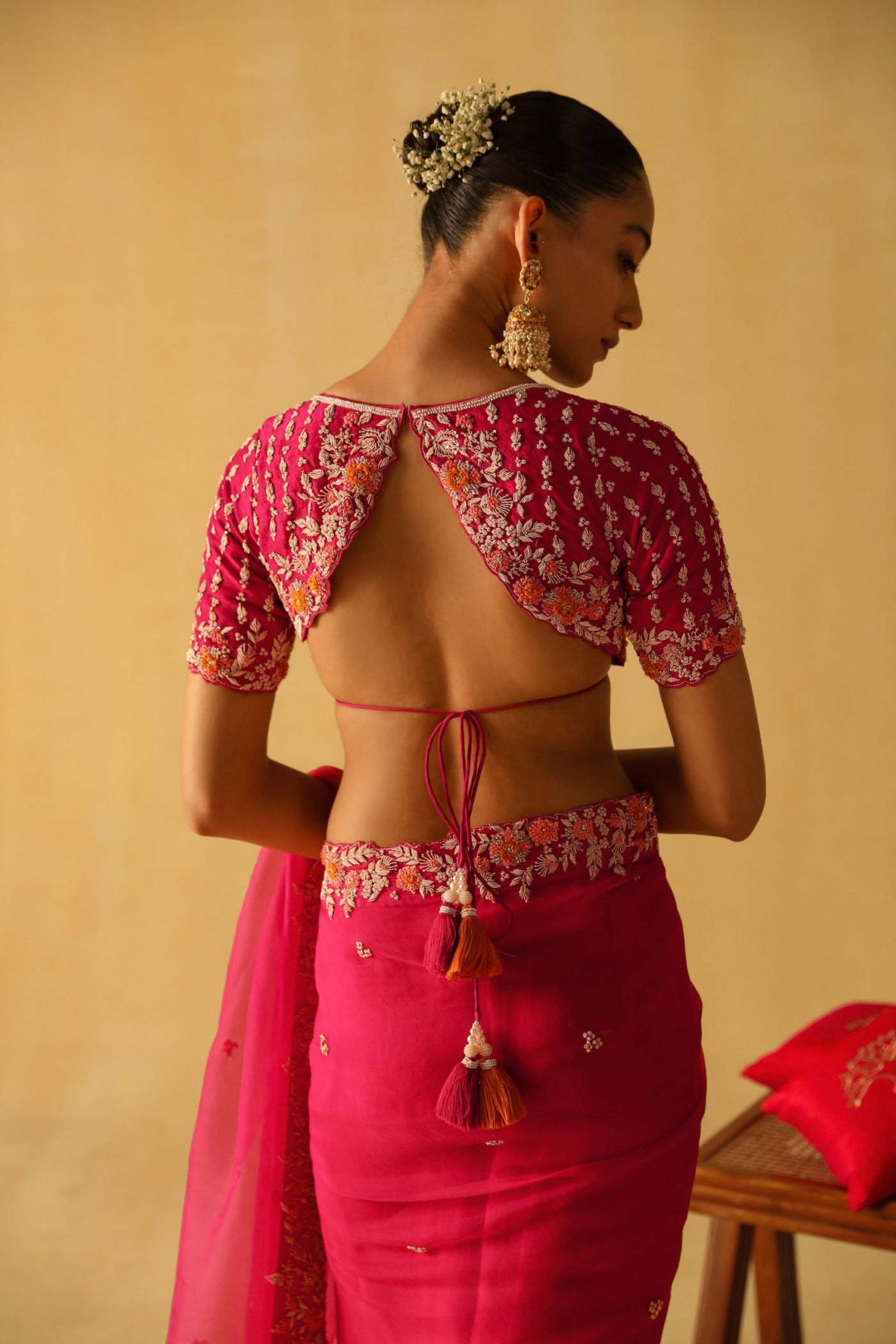Afsa - Rani Hotpink Saree Set (Lxrts)
