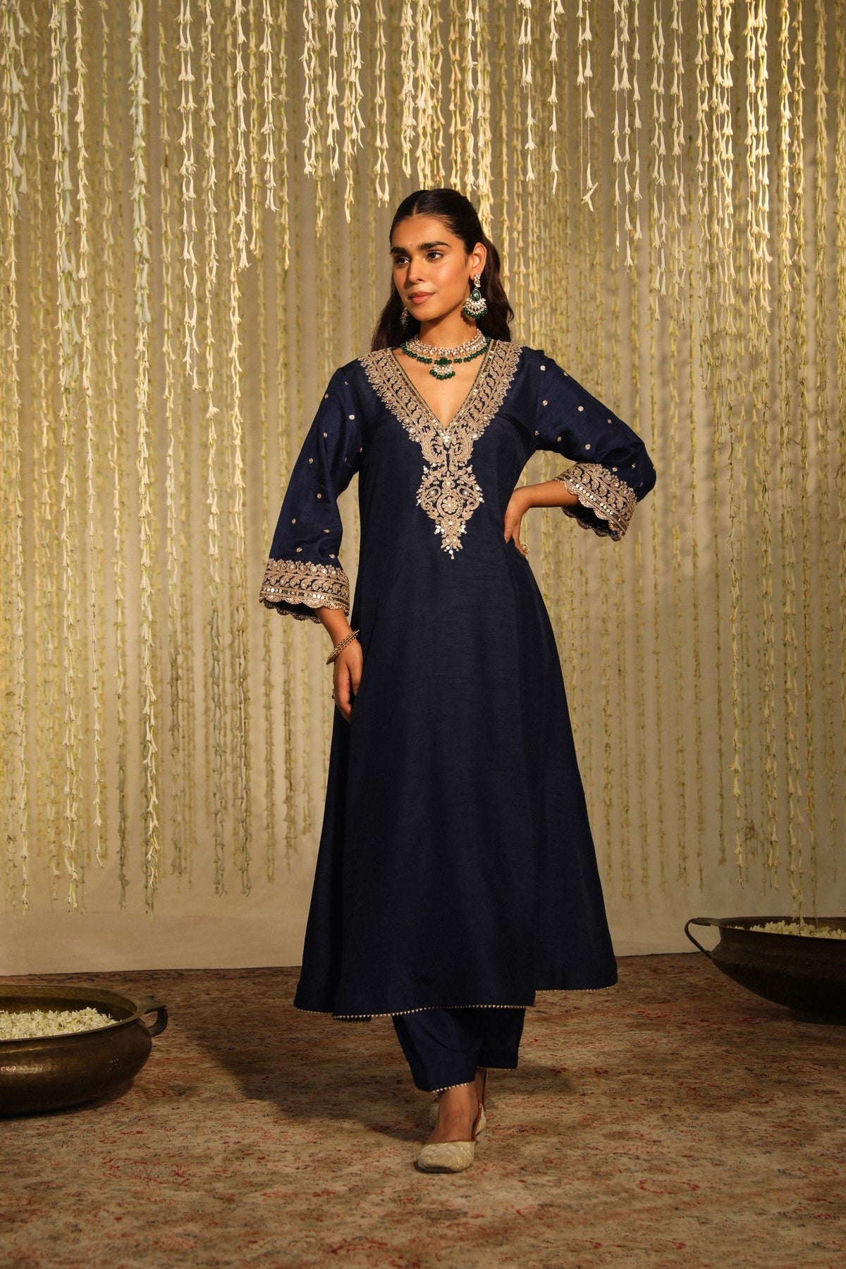Maggi In MYSHA - DEEP BLUE LONG CHOGA WITH SALWAR