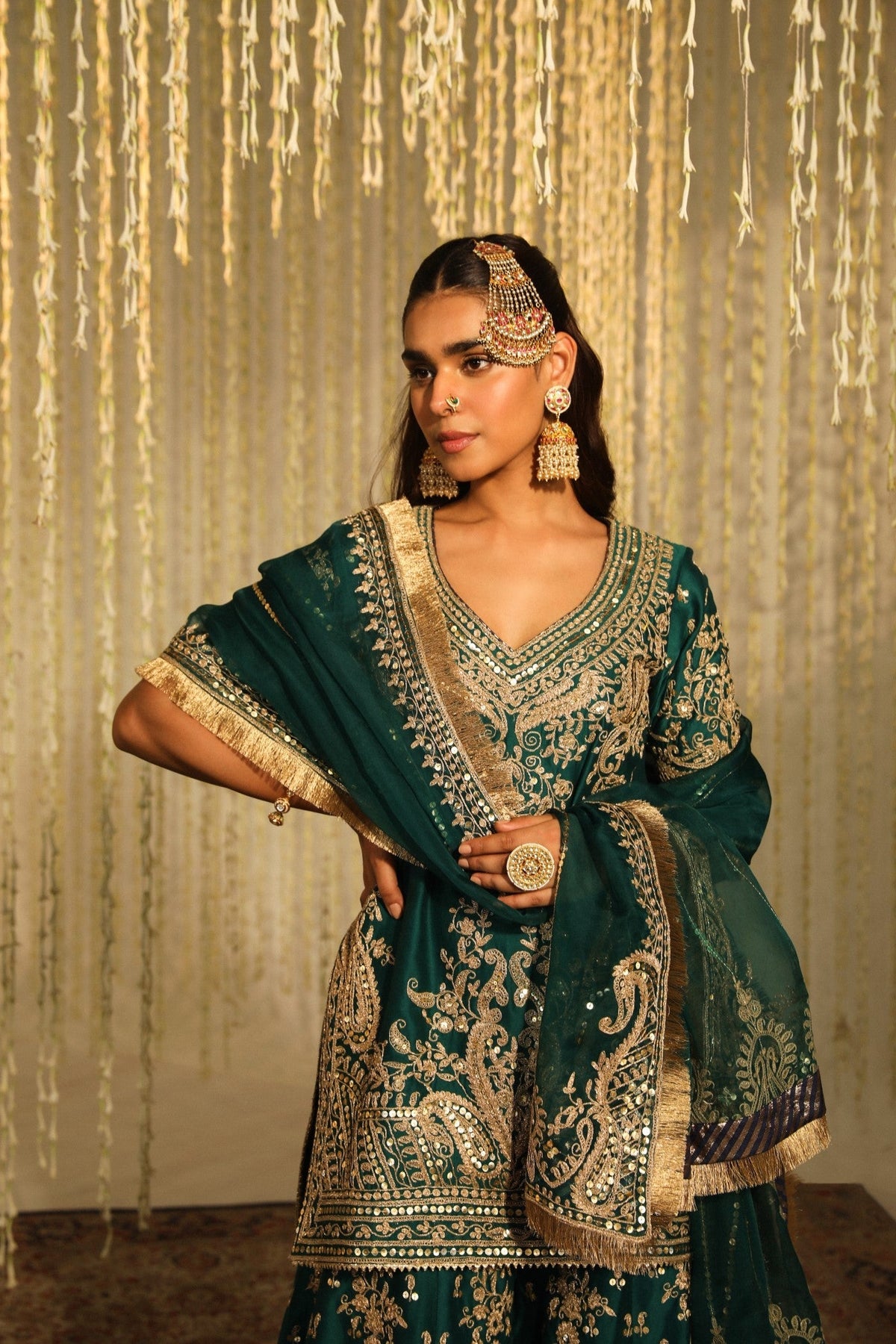 AAFIYA - EMERALD GREEN SHARARA (LXRTS)