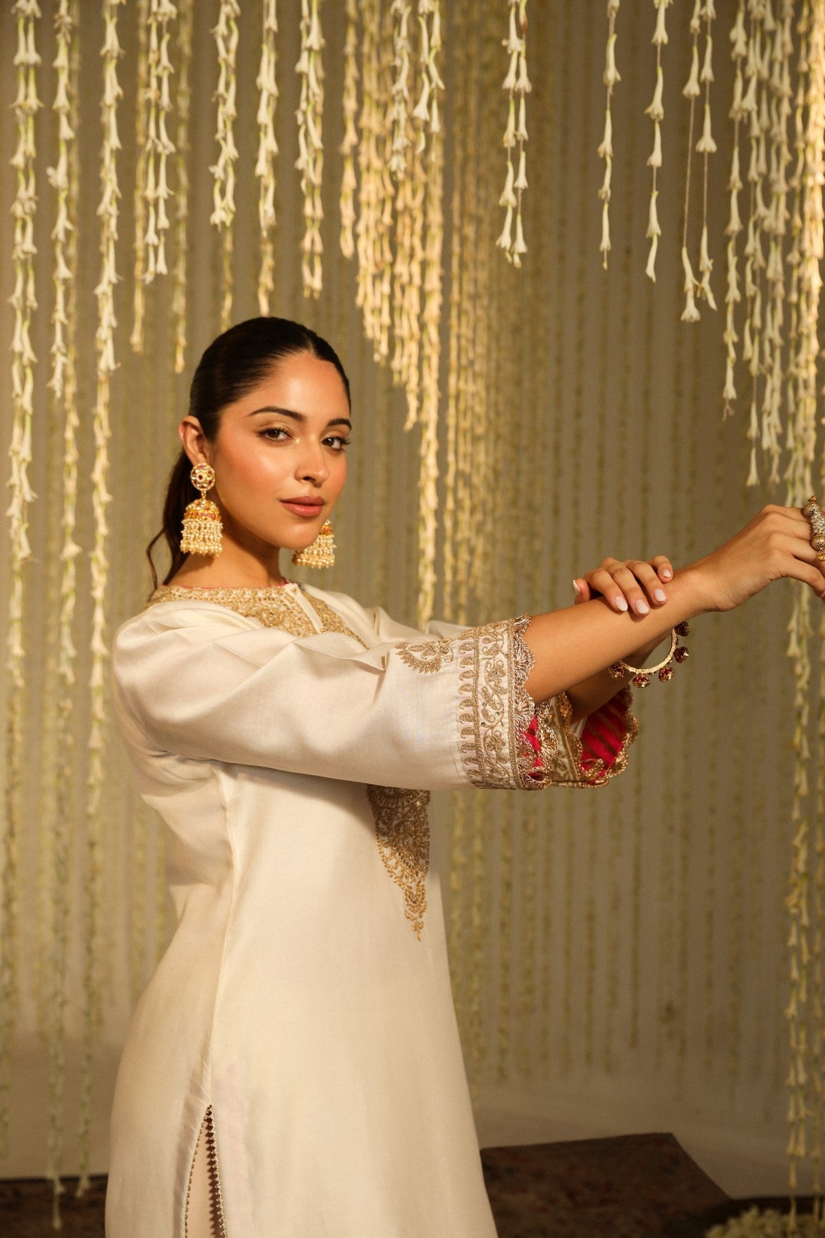 ENISA - DAISY IVORY KURTA WITH DHOTI