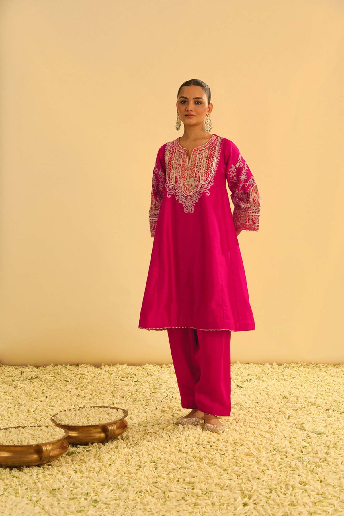 MOHSINA - Rani Hotpink SHORT KALIDAAR CHOGA WITH SALWAR (LXRTS)