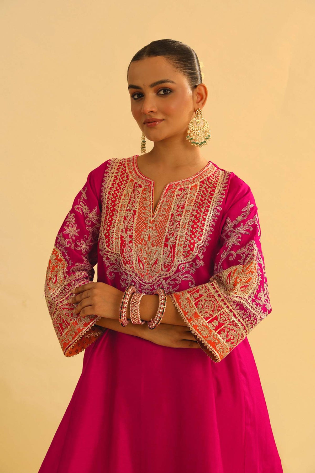 MOHSINA - Rani Hotpink SHORT KALIDAAR CHOGA WITH SALWAR (LXRTS)