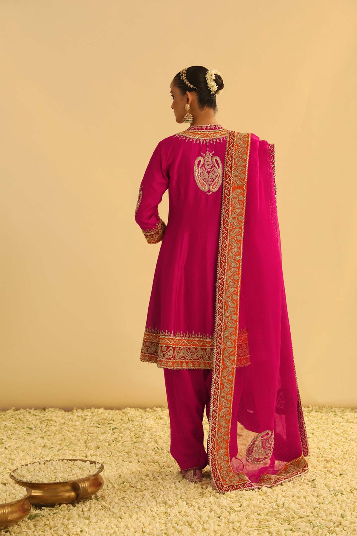 Rayana - Rani Hotpink A-line Kurta with Salwar & Dupatta