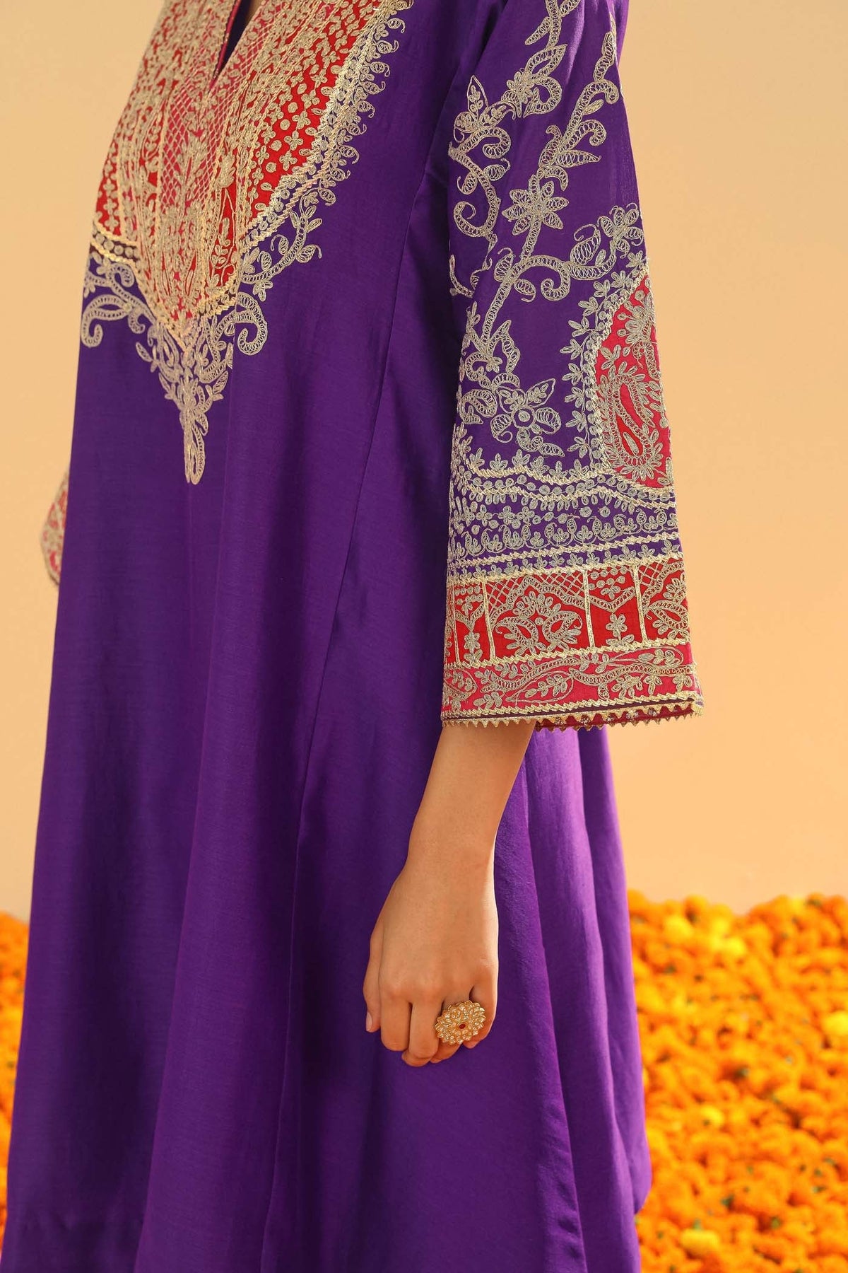 Mohsina - Purple Short Kalidaar Chauga with Salwar (LXRTS)
