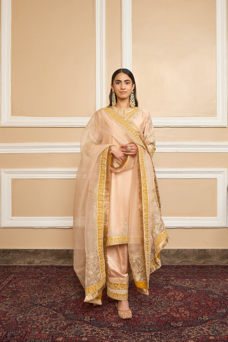 RESHAM - ROSEPINK SHORT KURTA WITH SALWAR AND DUPATTA (LXRTS)