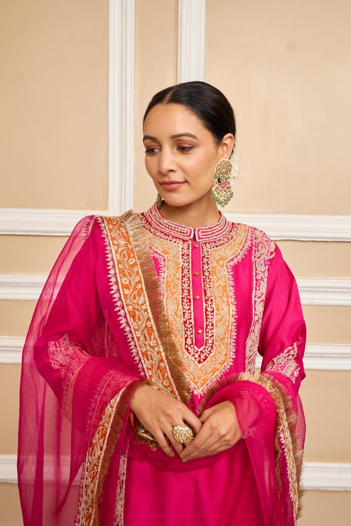 Jannat Khan In NAAYAAB - Rani Hotpink SHORT KURTA WITH SALWAR AND DUPATTA