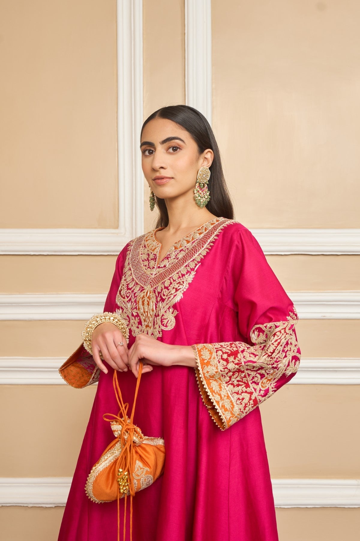 AHANA GHAI IN MEHRISH - Rani Hotpink SHORT KALIDAAR CHOGA WITH SALWAR