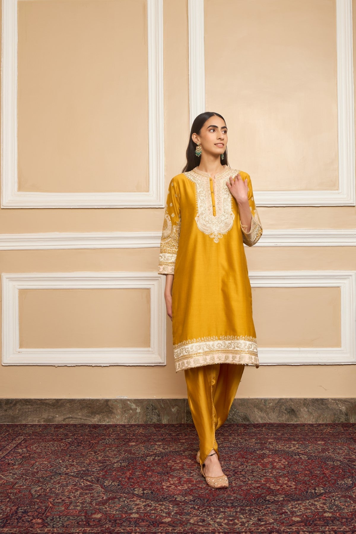 MYREEN - Glaze Mustard KURTA WITH DHOTI